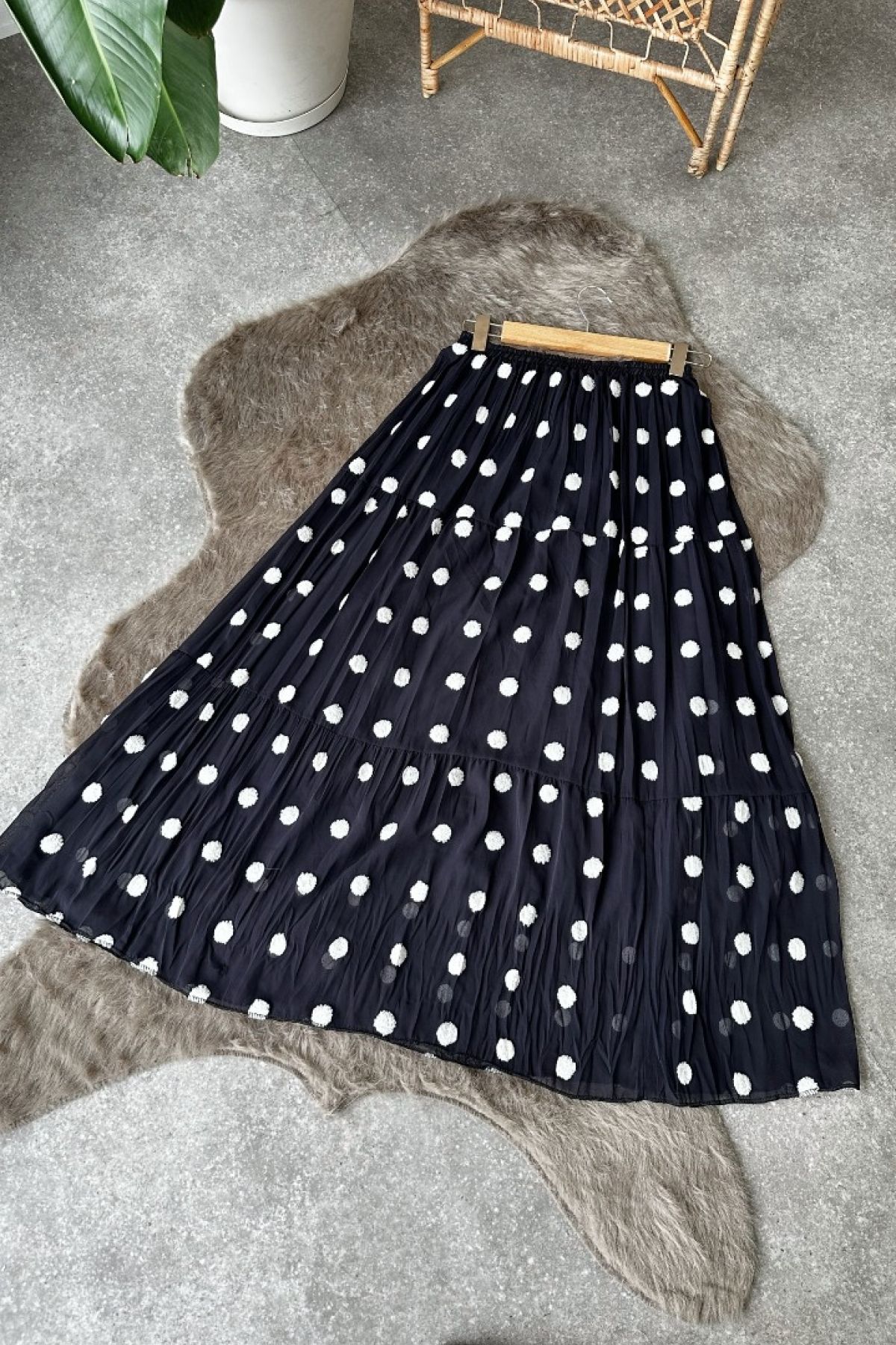 Poliyance-Nana Navy Blue Chiffon Layered Skirt 3
