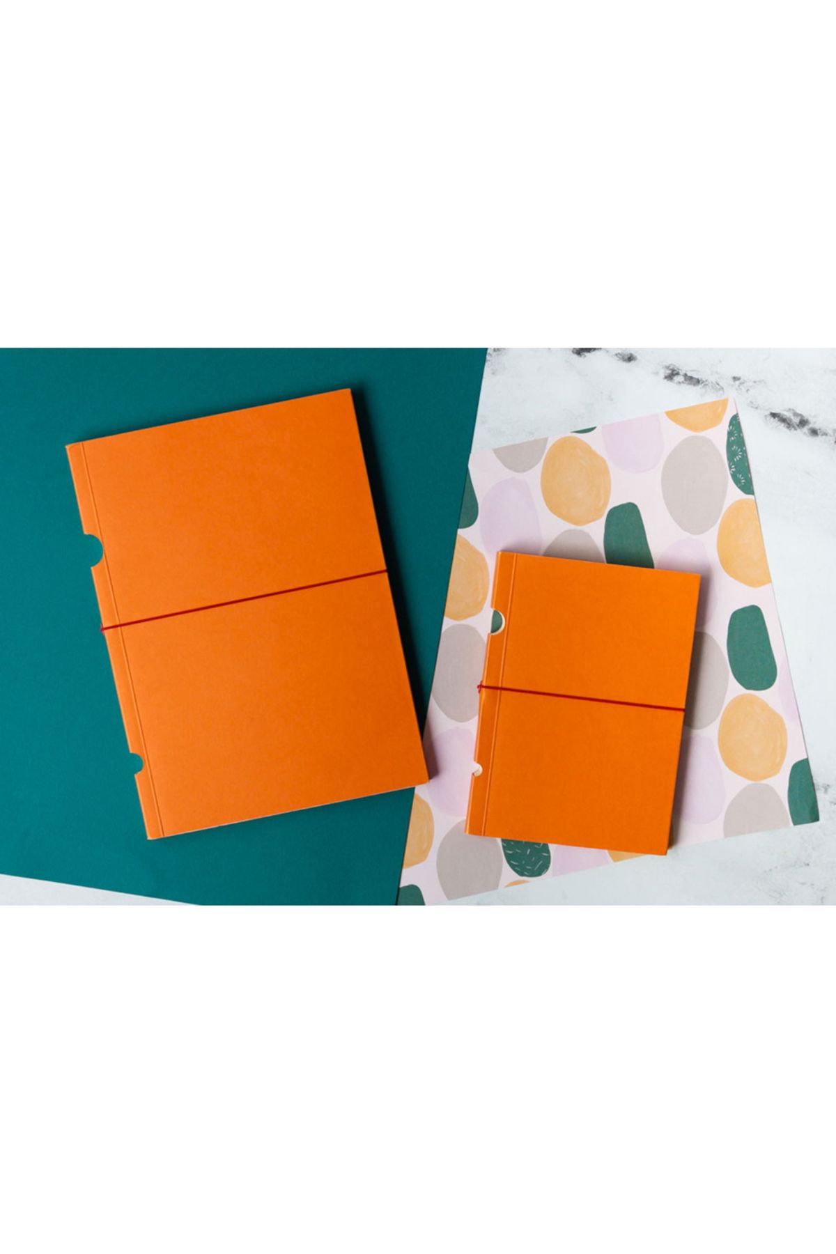 Paper-Oh-Buco Orange B7 Unlined Elastic Band Closure Notebook (Pack of 2) 3