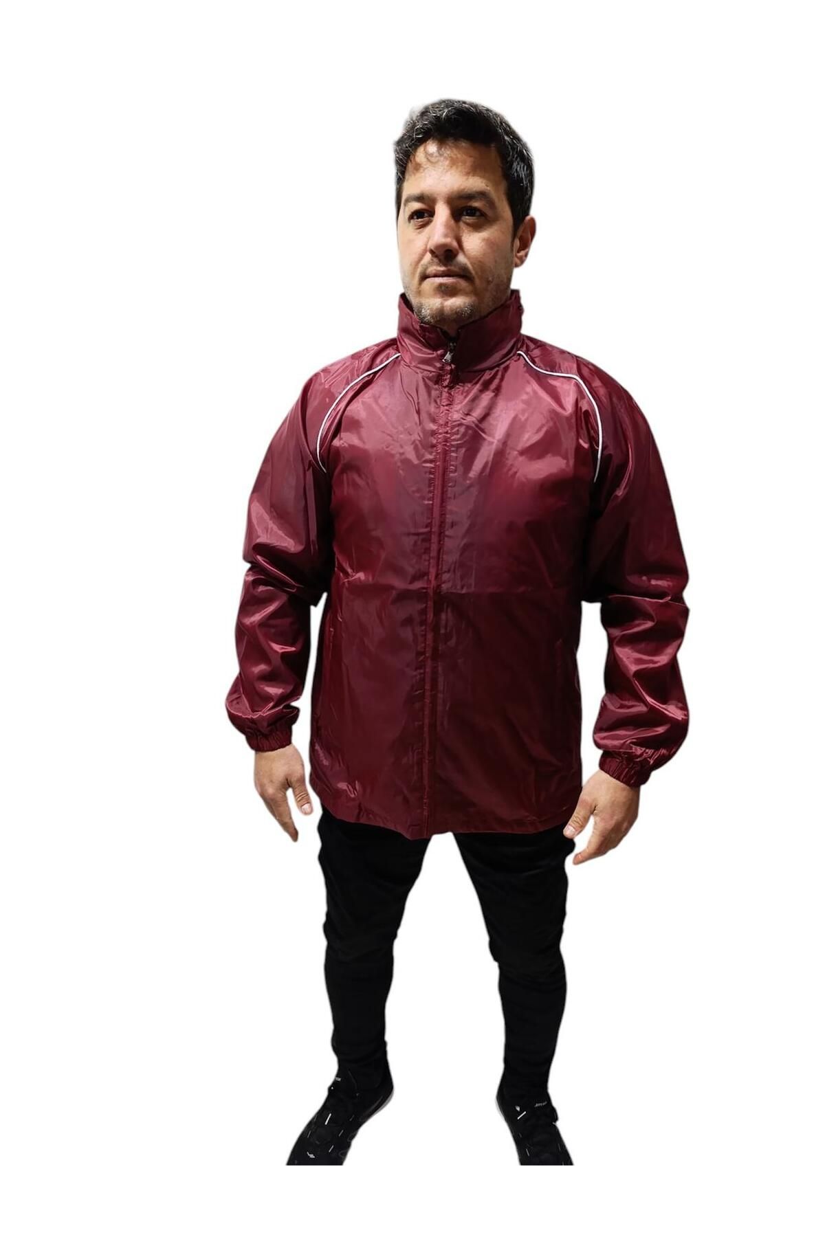 Albayrak Spor Yağmurluk, Antrenman Yağmurluğu, Kapüşonlu Rüzgarlık, Bordo-Beyaz