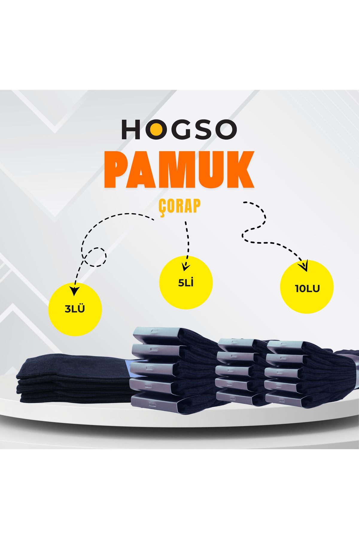 hogso-3-Pack Plain Men's Socks 6