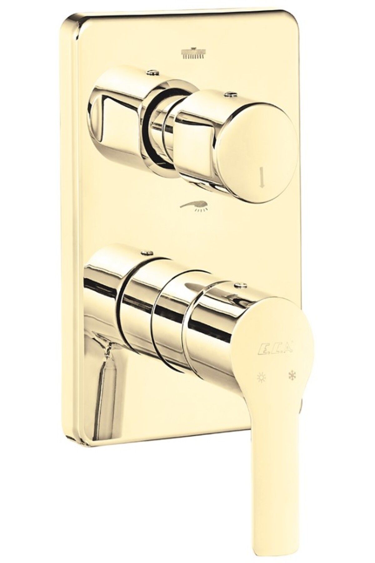 Eca-Luna Concealed 2-Way Gold Color Shower Set - Connected Mixer and All Parts 3