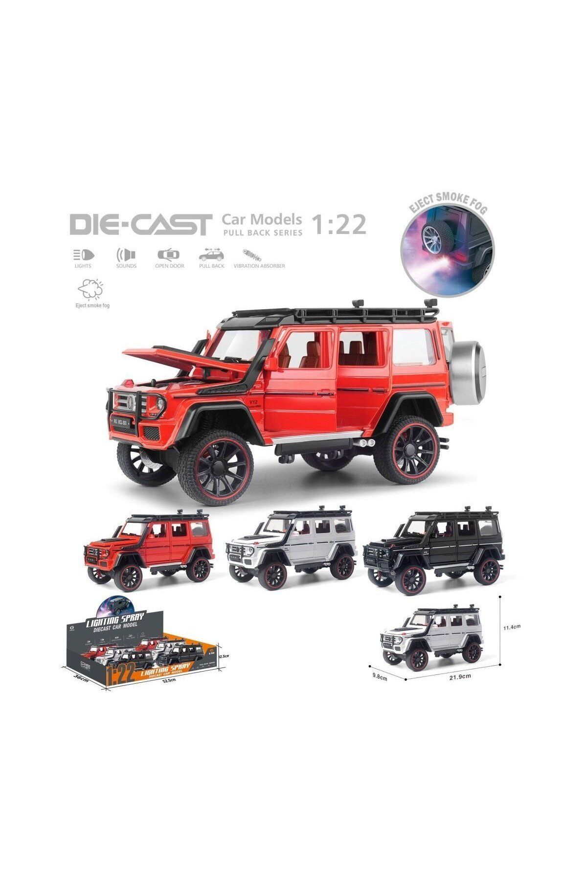 Easy Tedarik HCL-501A Çek Bırak 1:22 Sesli Ve Işıklı Buharlı G-Lüx Metal Jeep