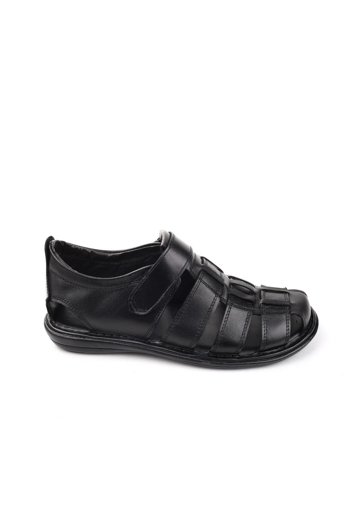 Castle Black-8520 Men's Leather Comfort Sandals 2