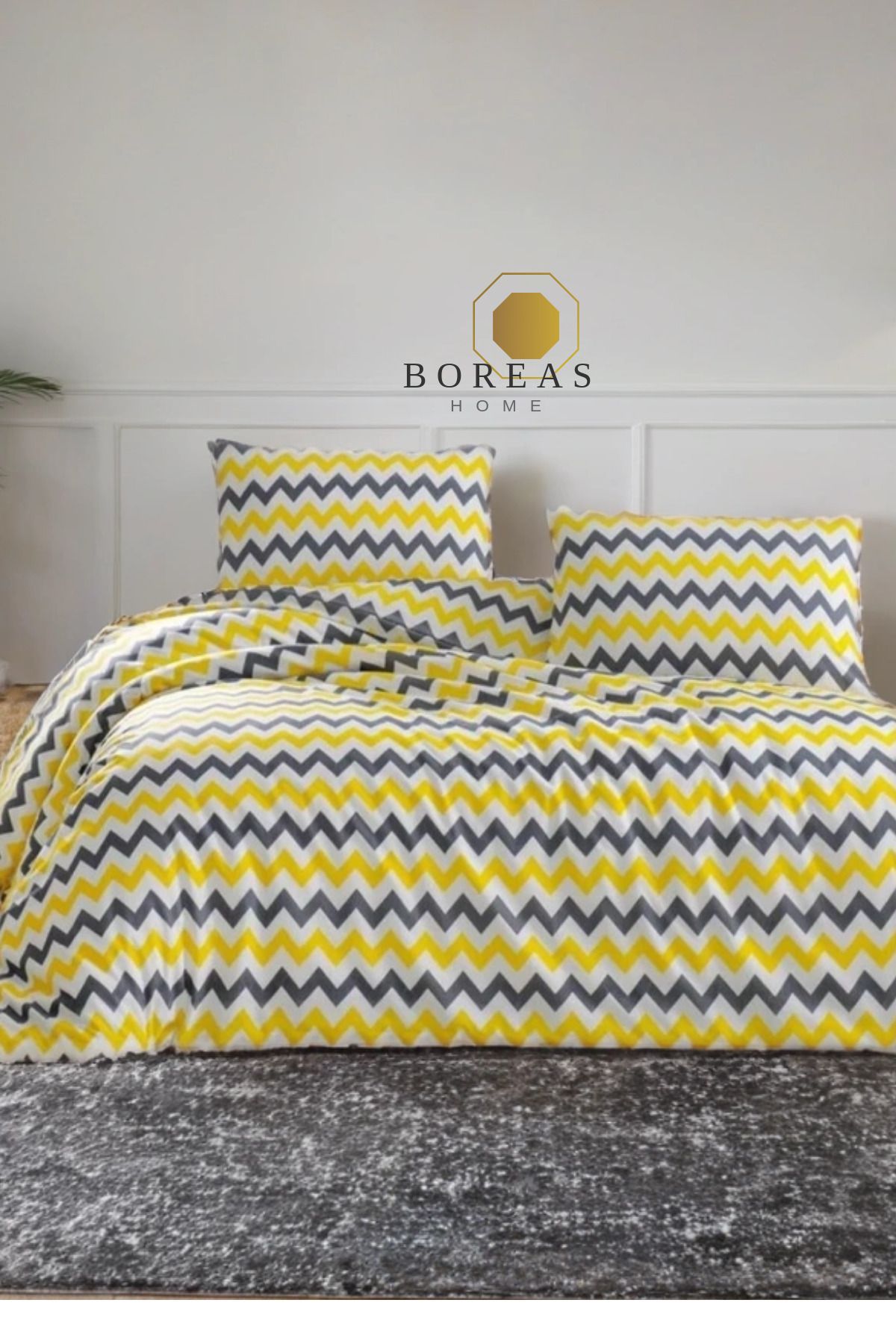 Boreas Home-طقم غطاء لحاف فردي مطاطي من فيفا 3 قطع 1