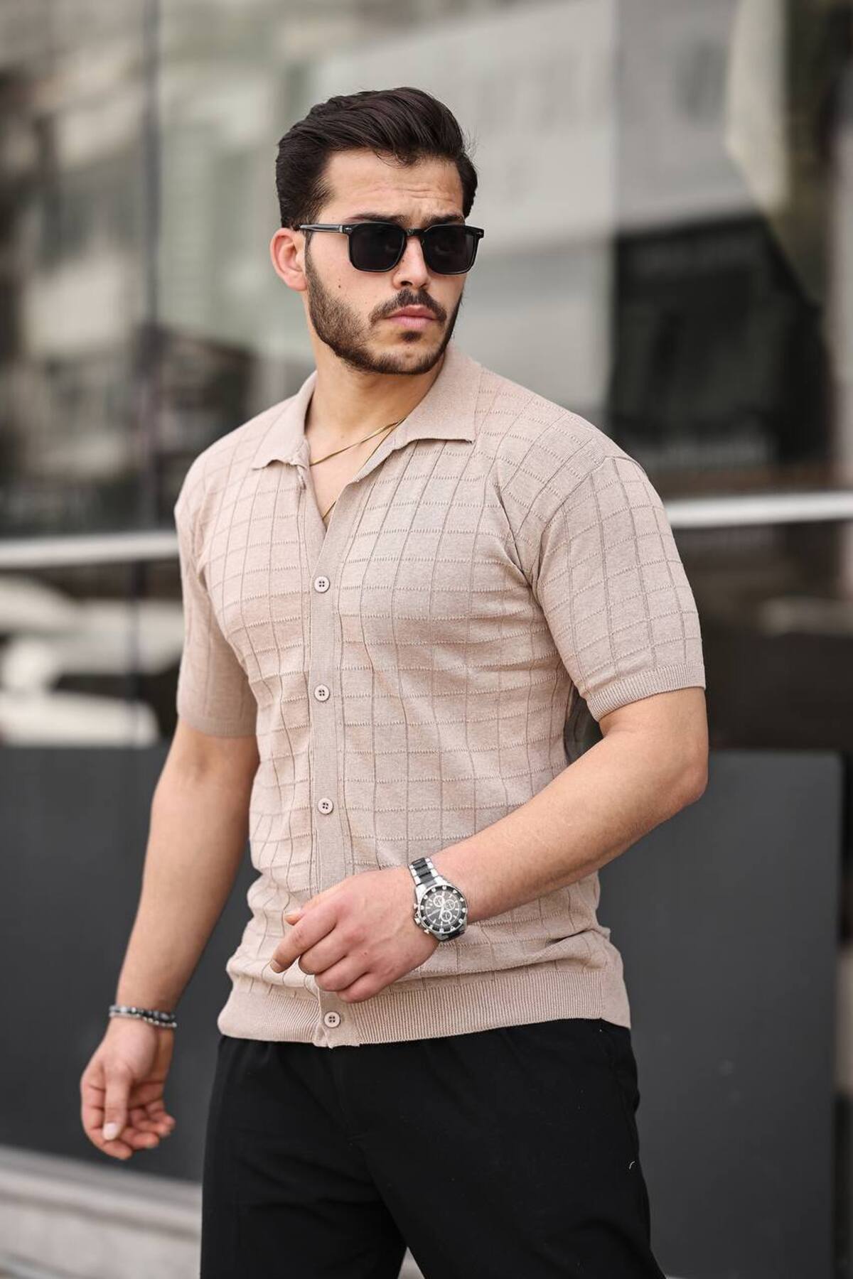 CAN-Fit Mold Buttoned Knitwear Knitted Shirt 3