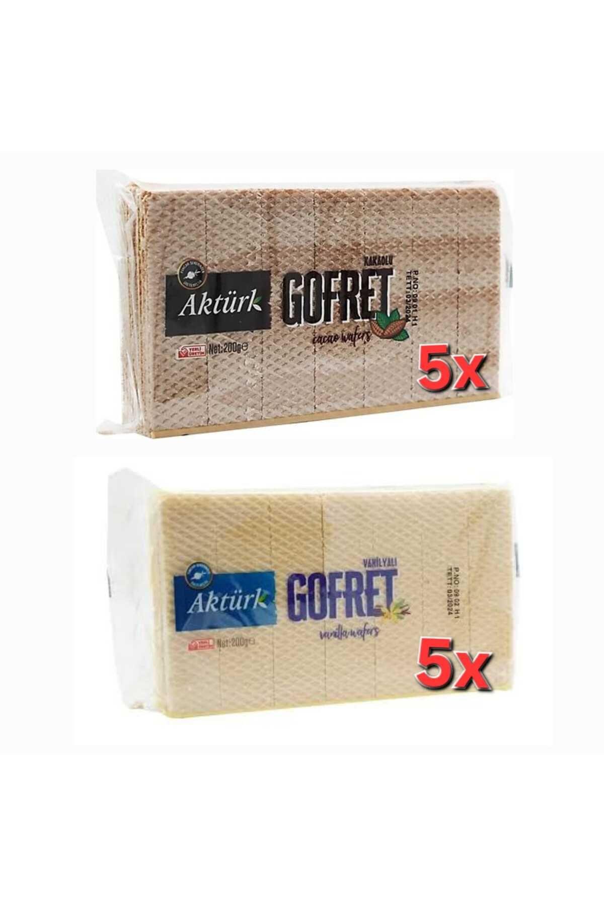 Aktürk AKTÜRK GOFRET 200 GR 5 ADET KAKAOLU GOFRET , 200 GR 5 ADET VANİLYALI GOFRET