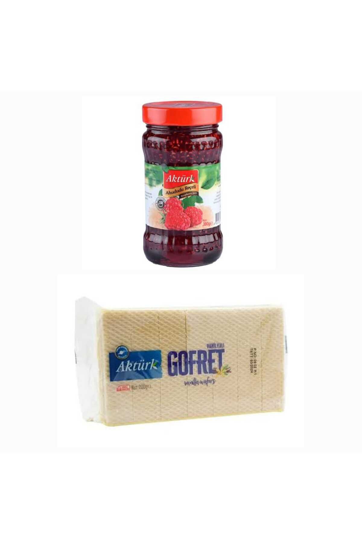 Aktürk 380 Gr Ahududu Reçeli̇ Ve Aktürk Vani̇lyali 200 Gr Gofret