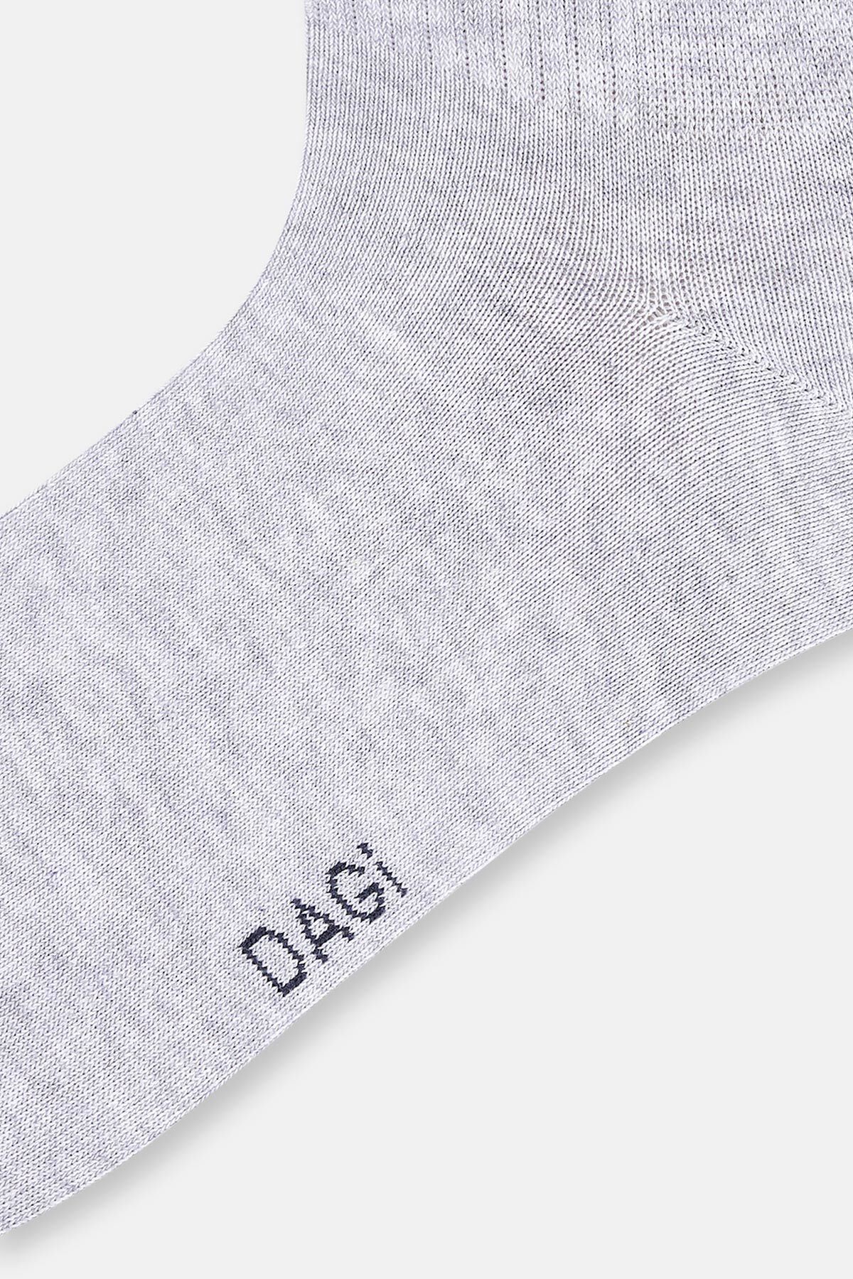 Dagi-White-Grey Melange Men's 2-Piece Sports Socks 4