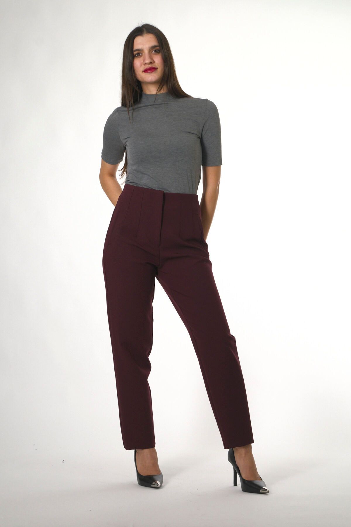 ABBRA-Women's Front Flare Trousers 4