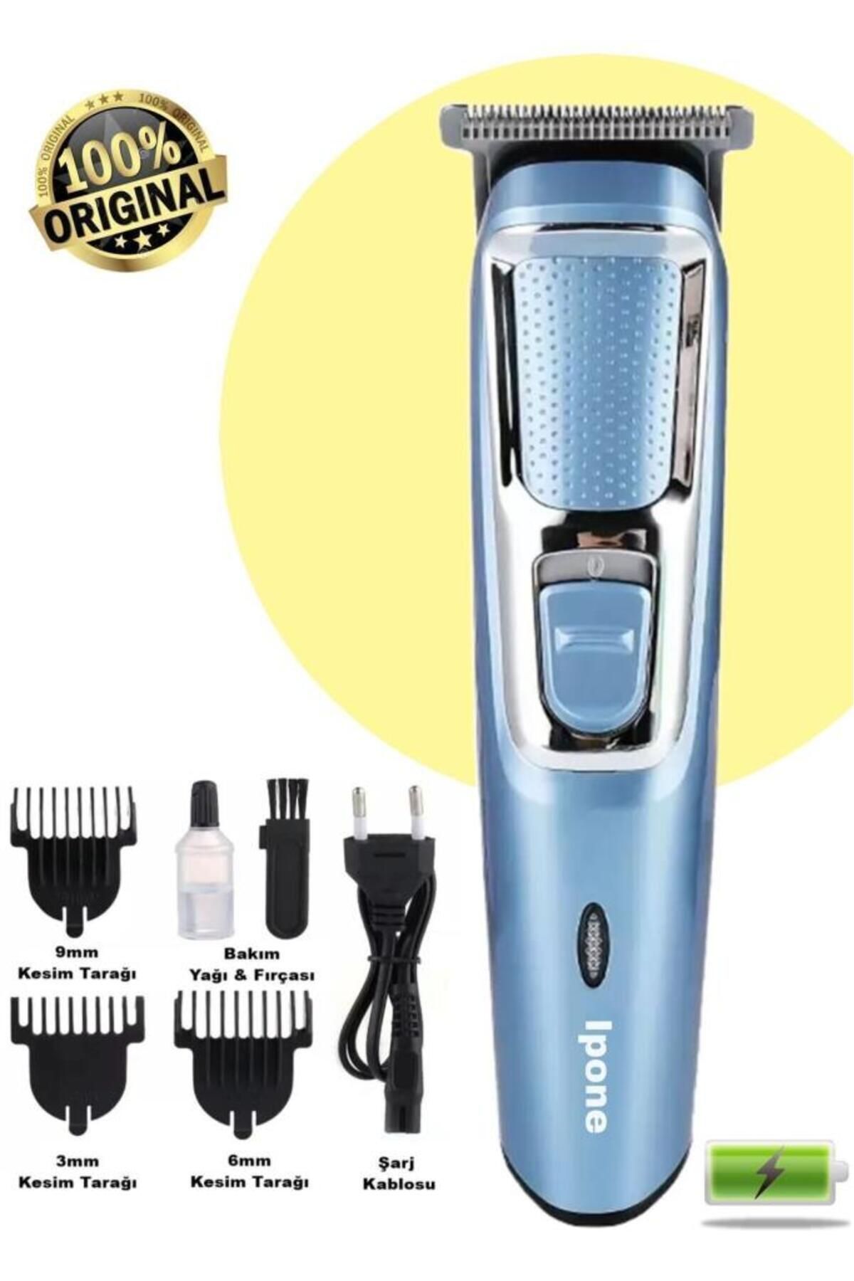 abnturk Ip-1017 Professionel 3 Taraklı Traş Makinesi Şarjlı Saç Sakal Tıraş Makinası Yılın Yeni Modeli