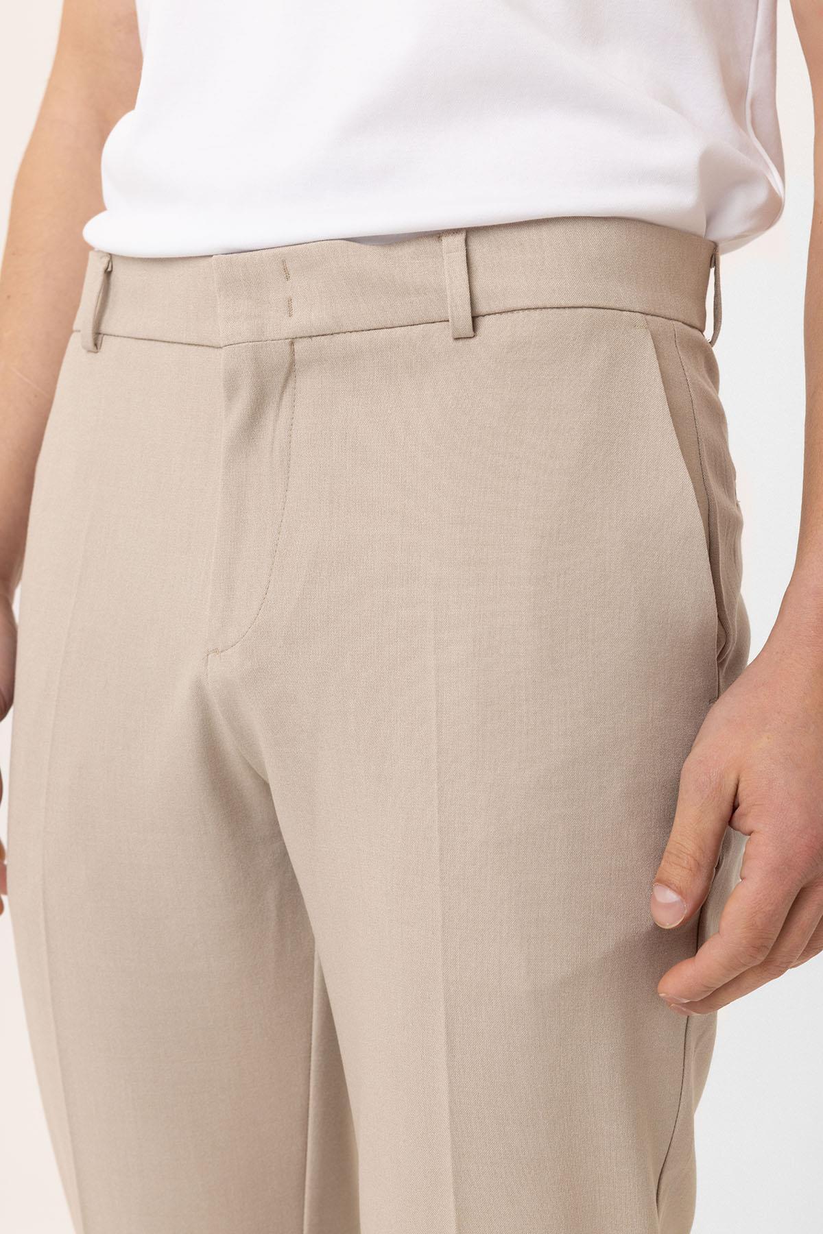 Antioch-Beige Slim Fit Comfort Men's Trousers 3