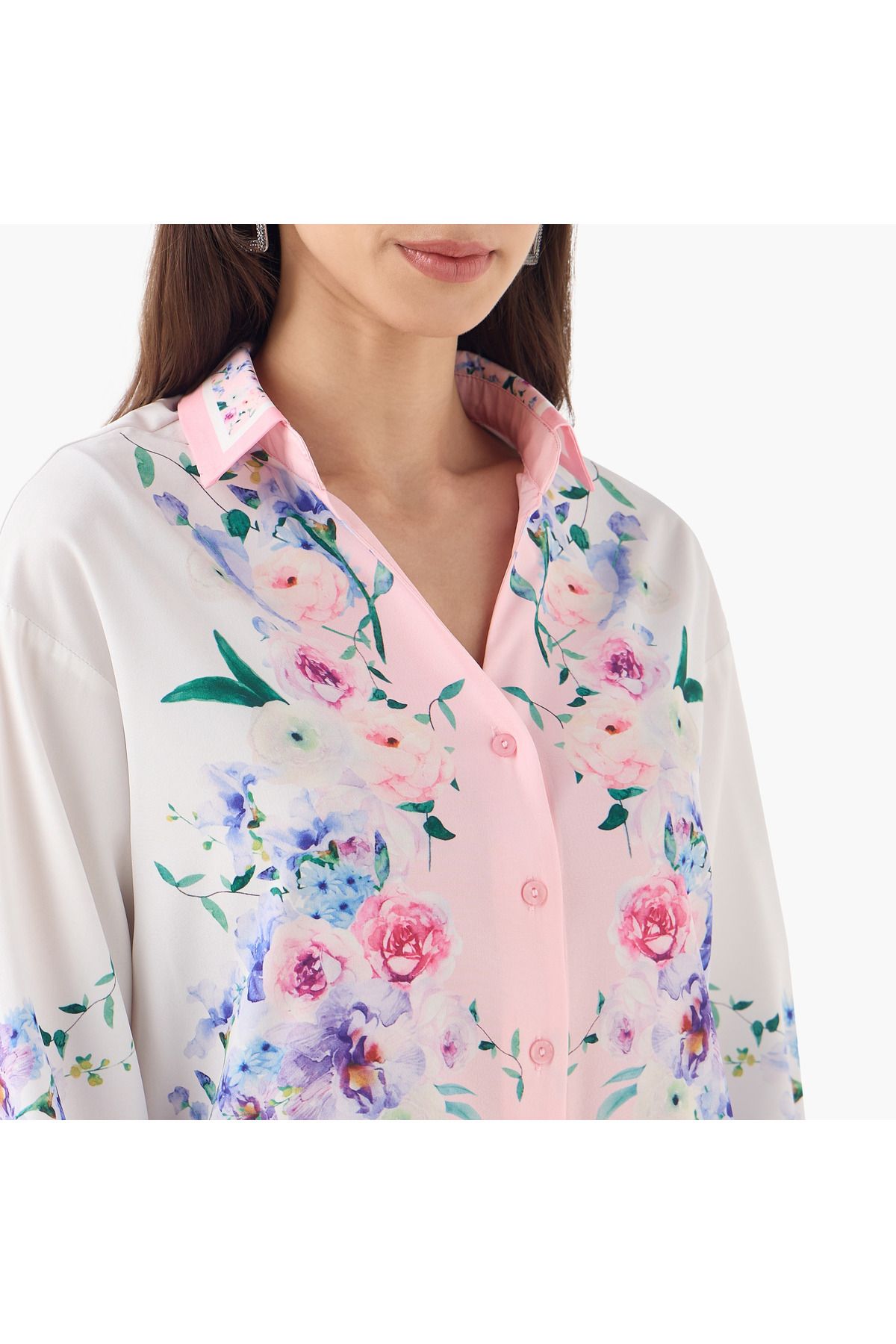 2Xtremz-Floral Print Collared Shirt With Long Sleeves 4