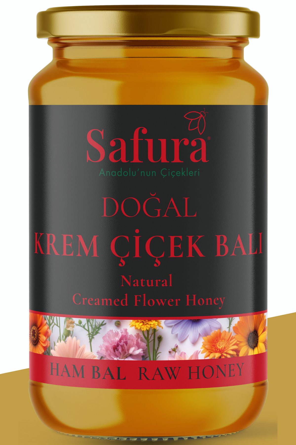 safura Doğal Krem Çiçek Balı 450g – %100 Katkısız & Doğal | Rize Yaylalarından Krem Bal