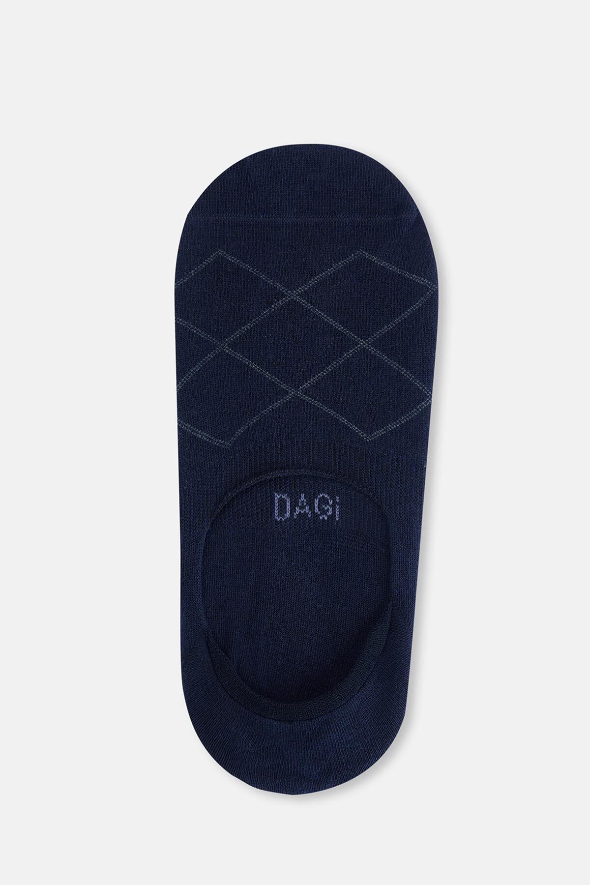 Dagi-Navy Blue-Black Men's 2-Piece Square Pattern Invisible Socks 4