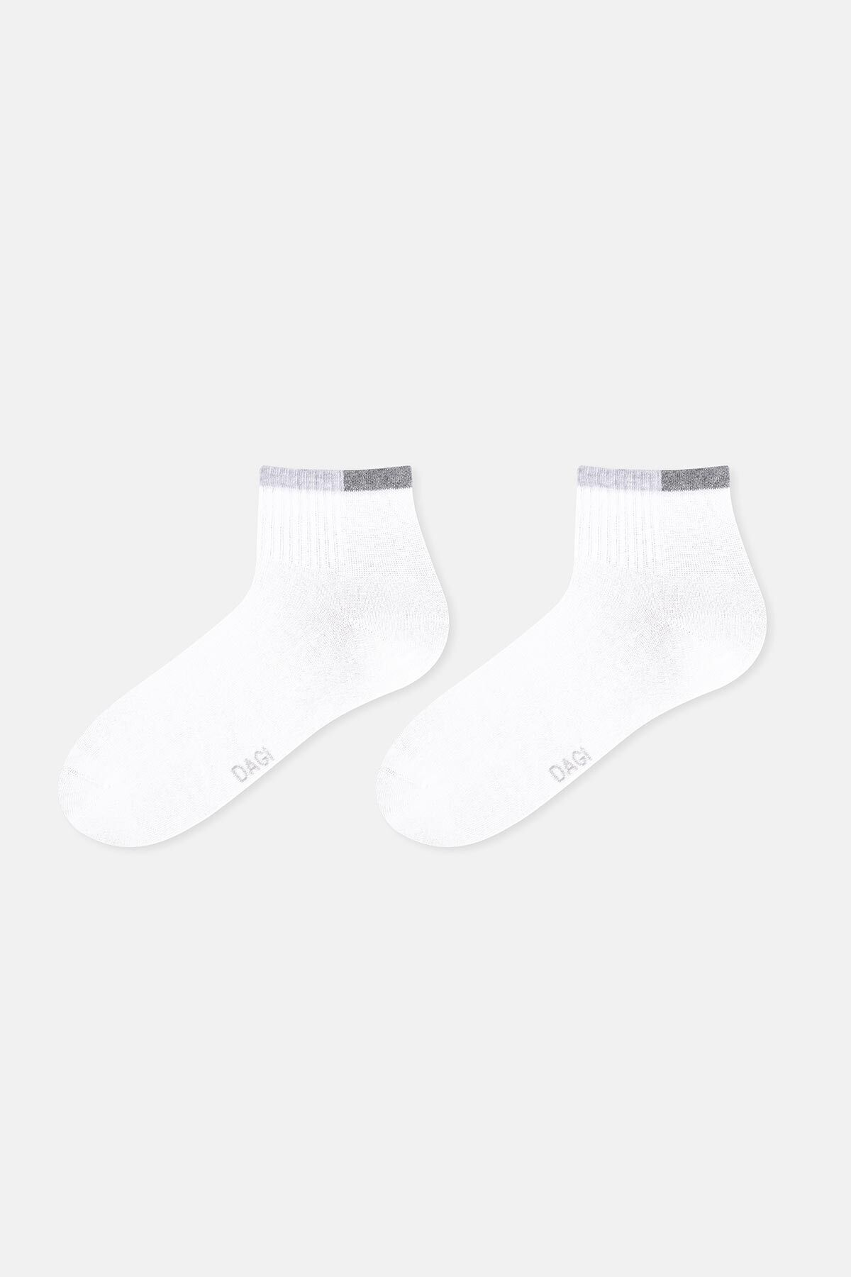 Dagi-White-Grey Melange Men's 2-Piece Sports Socks 6