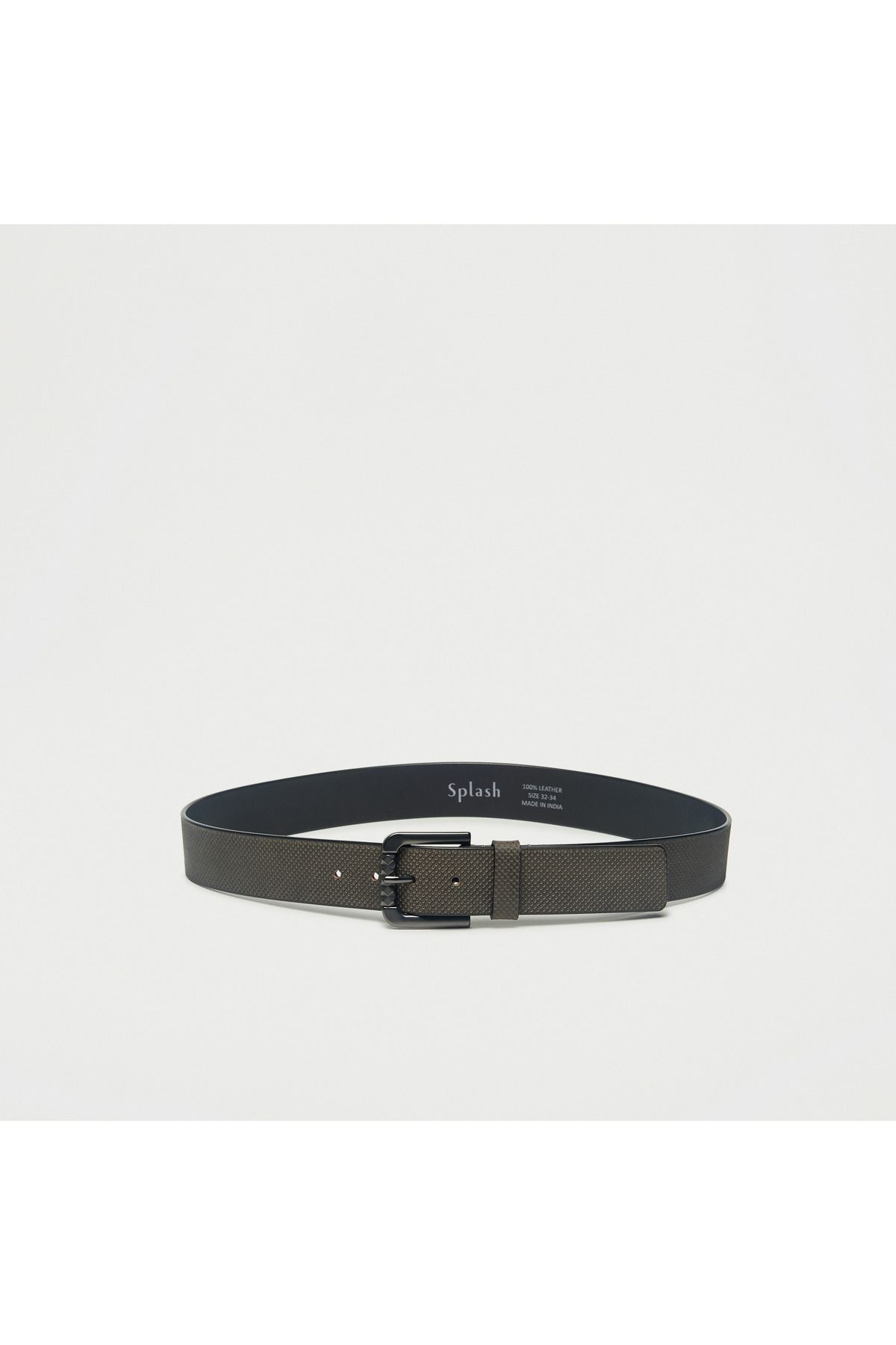 ECKO-Textured Leather Belt With Pin Buckle Closure 3