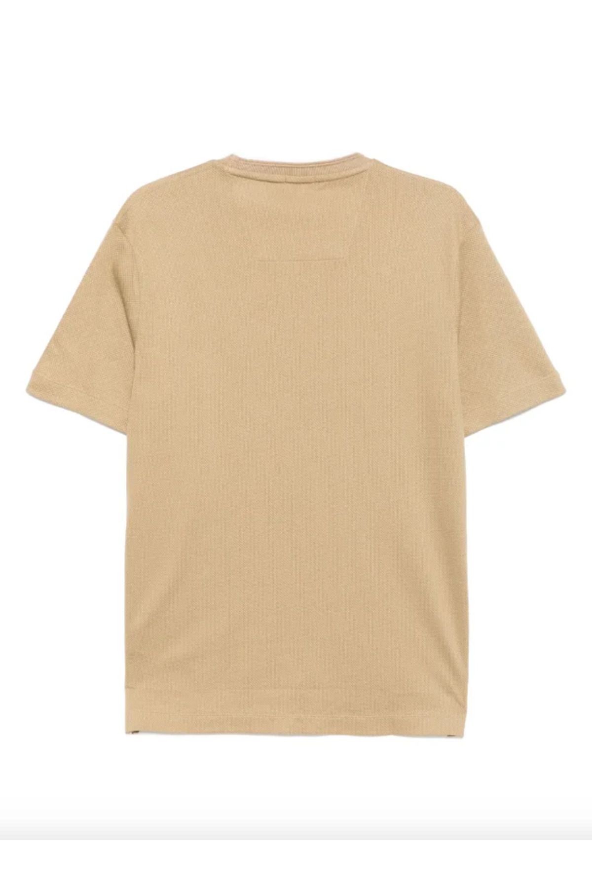 BOSS-Men's Round Neck Brand Logo Beige T-Shirt 50524998 -275 5