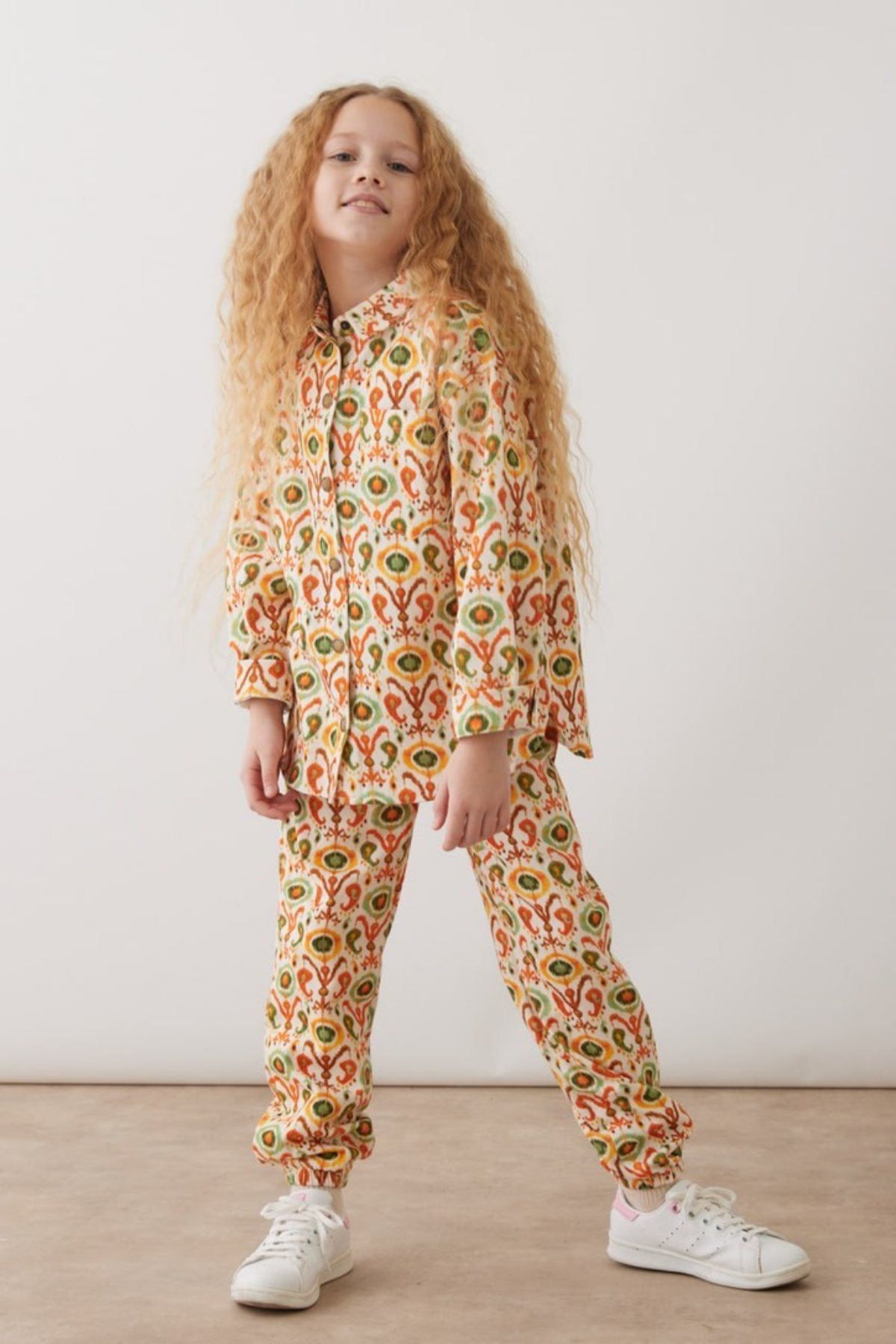 HAUSEkids-8-12 Years Old Mallorca Natural Girl's Set - Orange 3