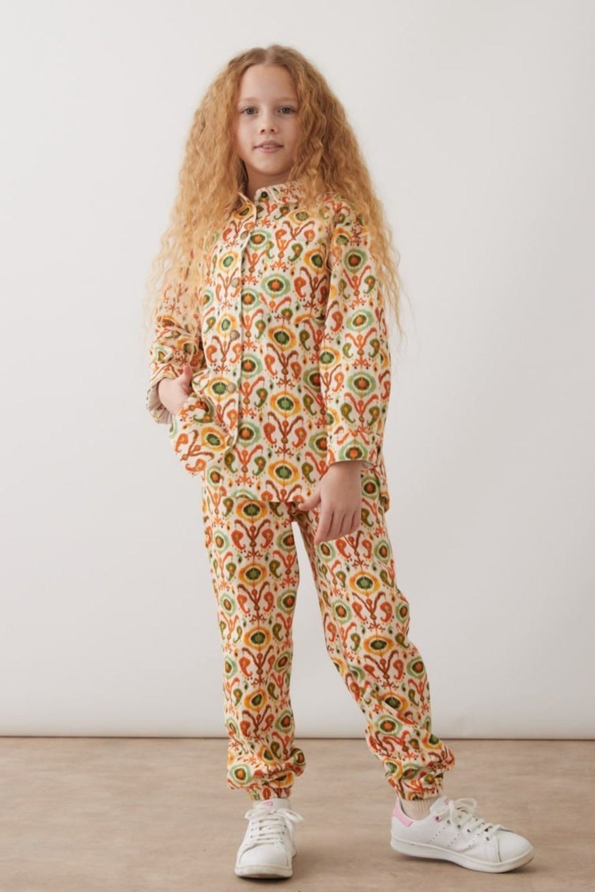 HAUSEkids-8-12 Years Old Mallorca Natural Girl's Set - Orange 1
