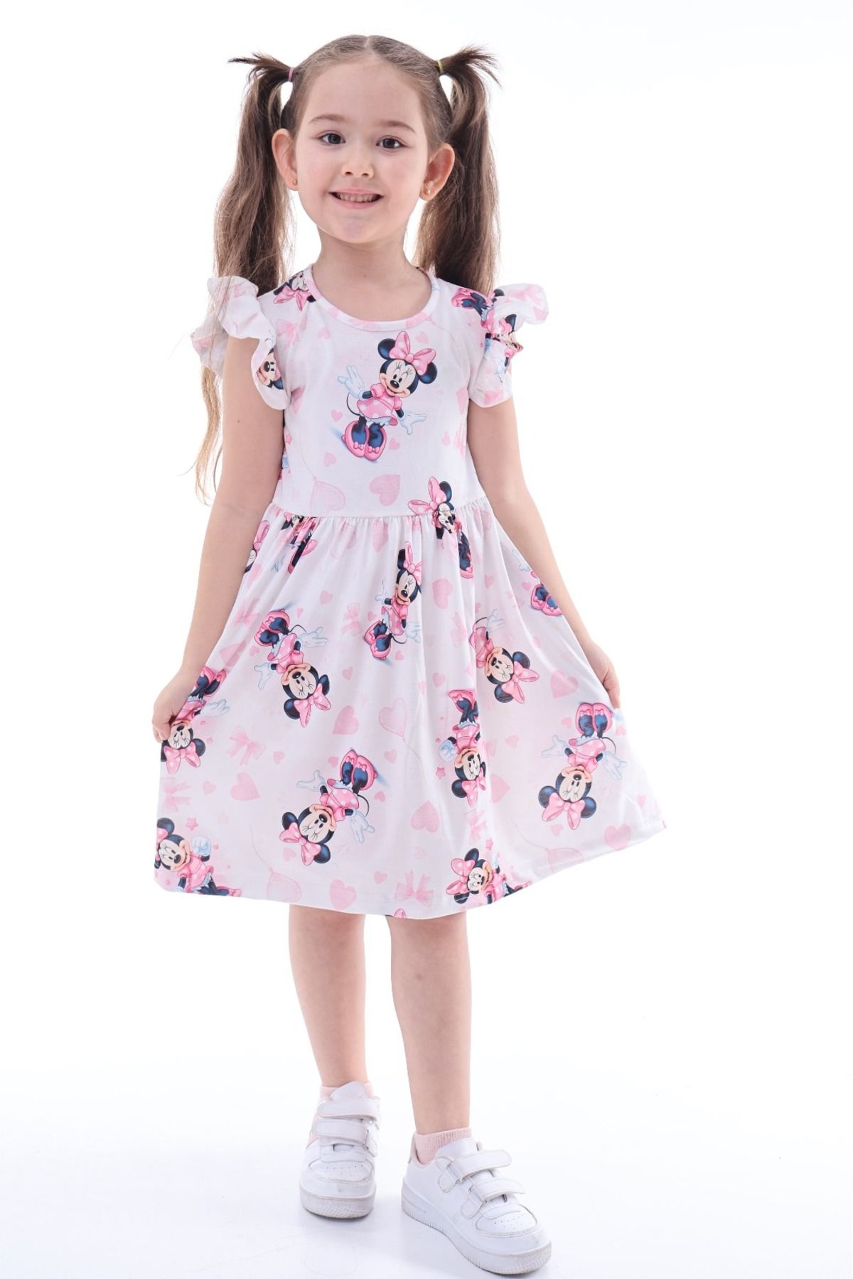 MAXI DRY-Lycra Girl's Dress, Heart Ribbon Pattern, 2-8 Years 1