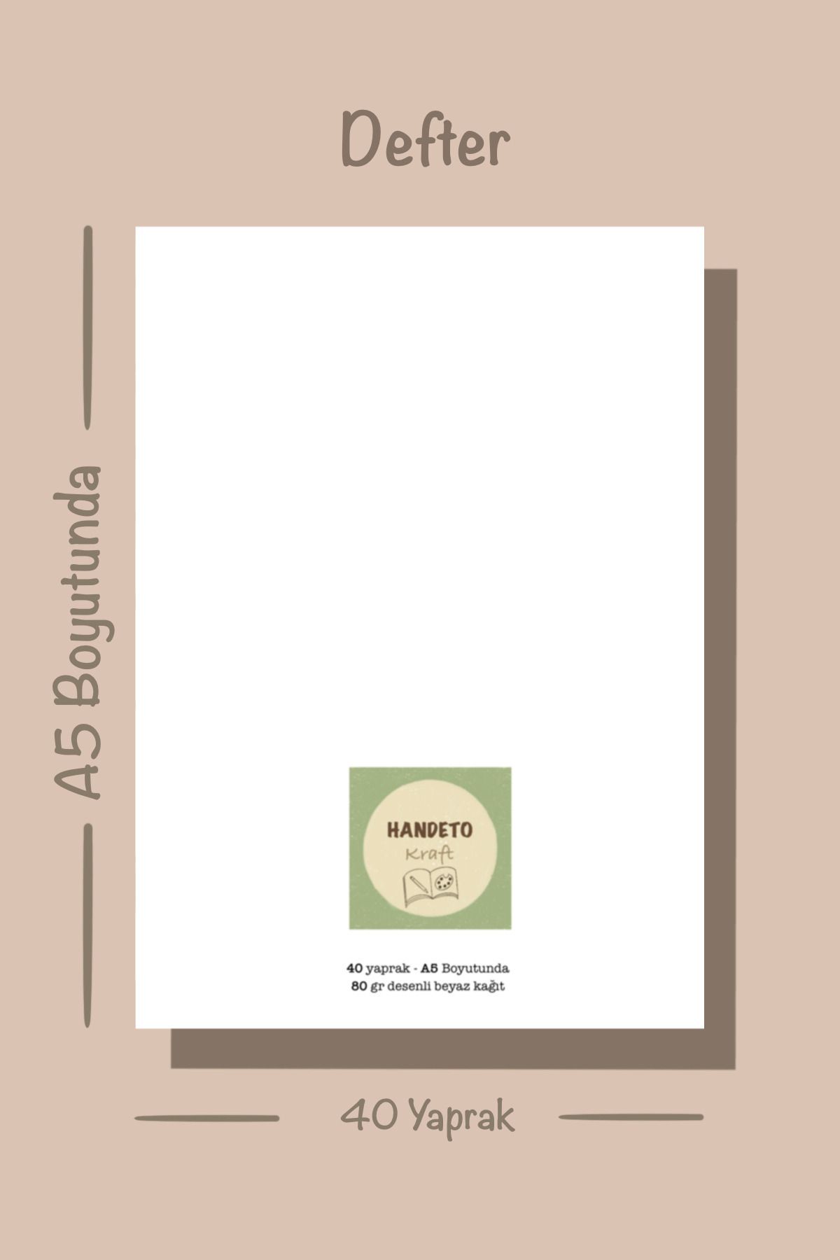 Handeto Kraft-Breakfast Themed A5 Notebook with Glue - Check Pluck Notepad and No Line Memo Pad 7