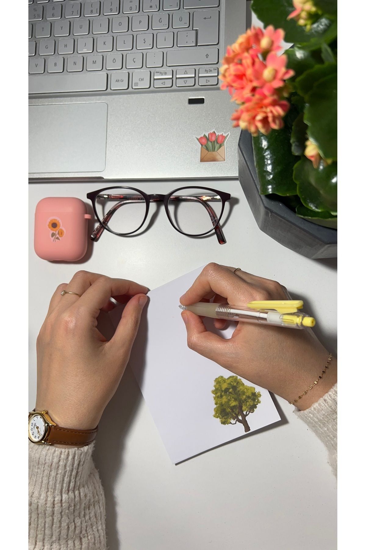 Handeto Kraft-Tree Themed Memo Pad Notepad Check Pluck Notebook, Glue Memo Pad, A6 Notebook, Unlined Notebook 3