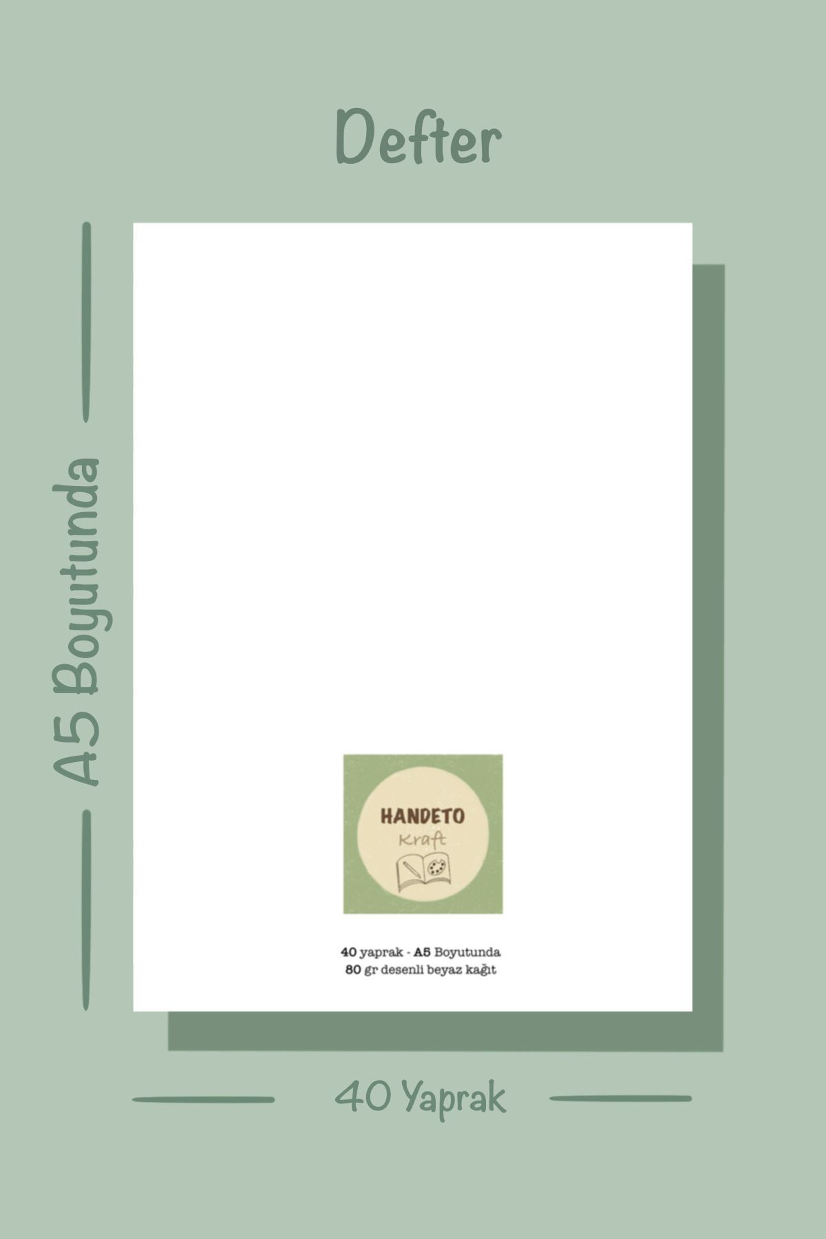 Handeto Kraft-Cozy Themed Notepad Pull Pull Notebook, Glue Memo Pad, A5 Notebook, Unlined Notebook 7