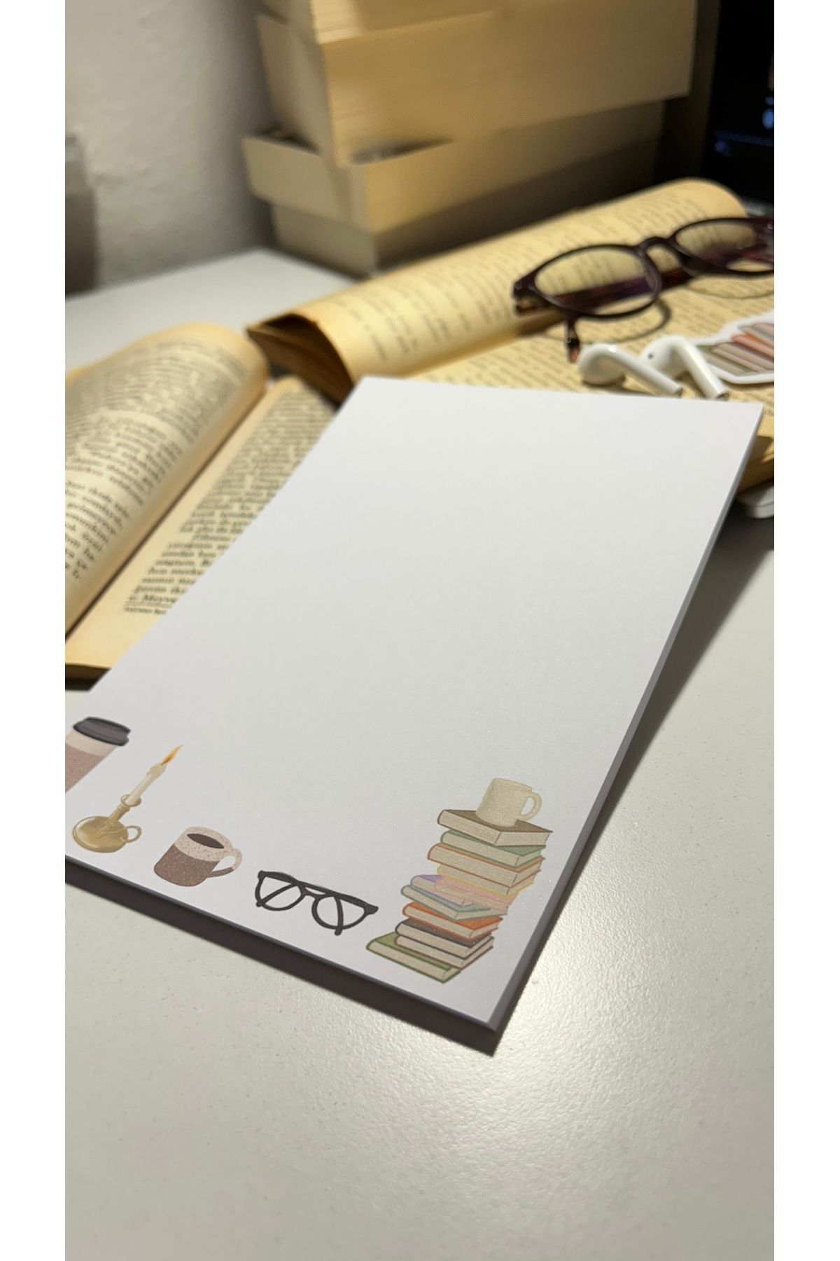 Handeto Kraft-A5 Book Coffee Notepad - Check Pluck Notebook with Glue Memo Pad and No Line Notebook 5