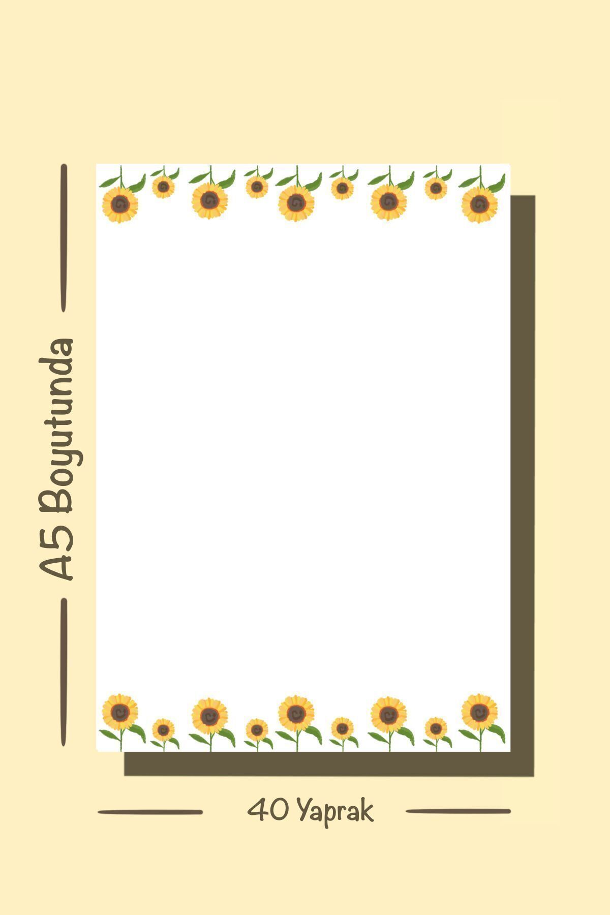 Handeto Kraft-لوحة ملاحظات ذات طابع عباد الشمس - دفتر ملاحظات قابل للفحص، دفتر ملاحظات مع غراء، دفتر ملاحظات مقاس A5، دفتر ملاحظات غير مبطن 6