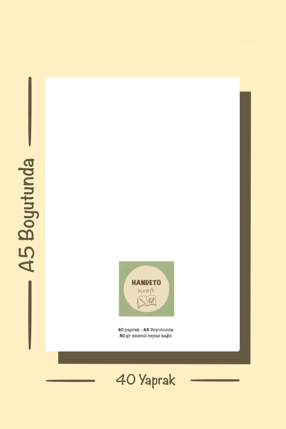Handeto Kraft-لوحة ملاحظات ذات طابع عباد الشمس - دفتر ملاحظات قابل للفحص، دفتر ملاحظات مع غراء، دفتر ملاحظات مقاس A5، دفتر ملاحظات غير مبطن 7