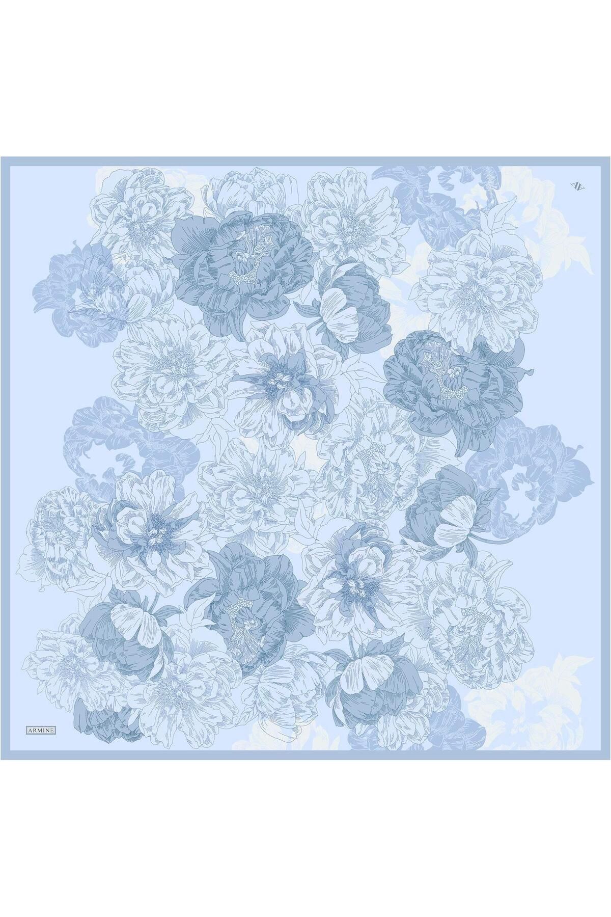 Armine-Patterned Pure Silk Twill Scarf 9330- in 81 Models 3