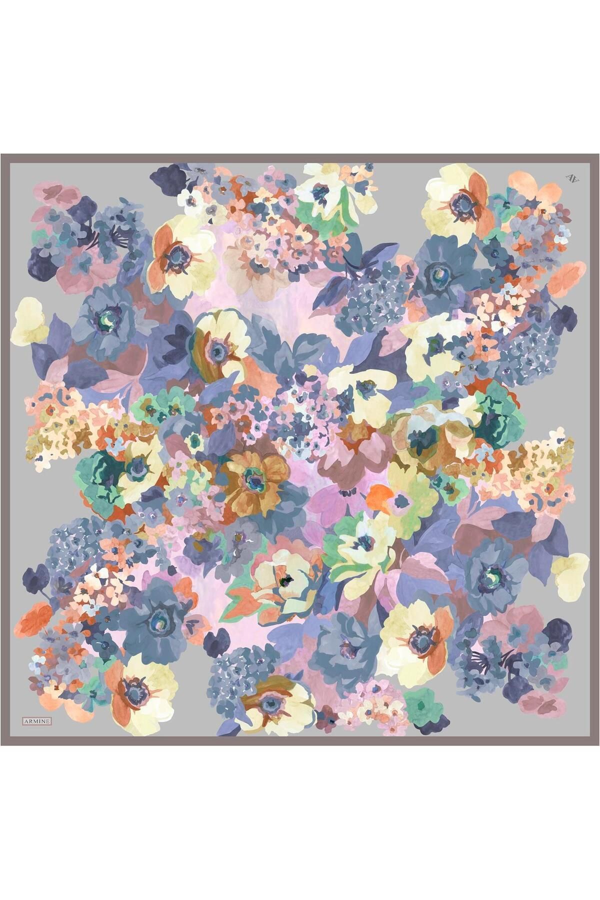 Armine-Patterned Pure Silk Twill Scarf 9334- 32 2