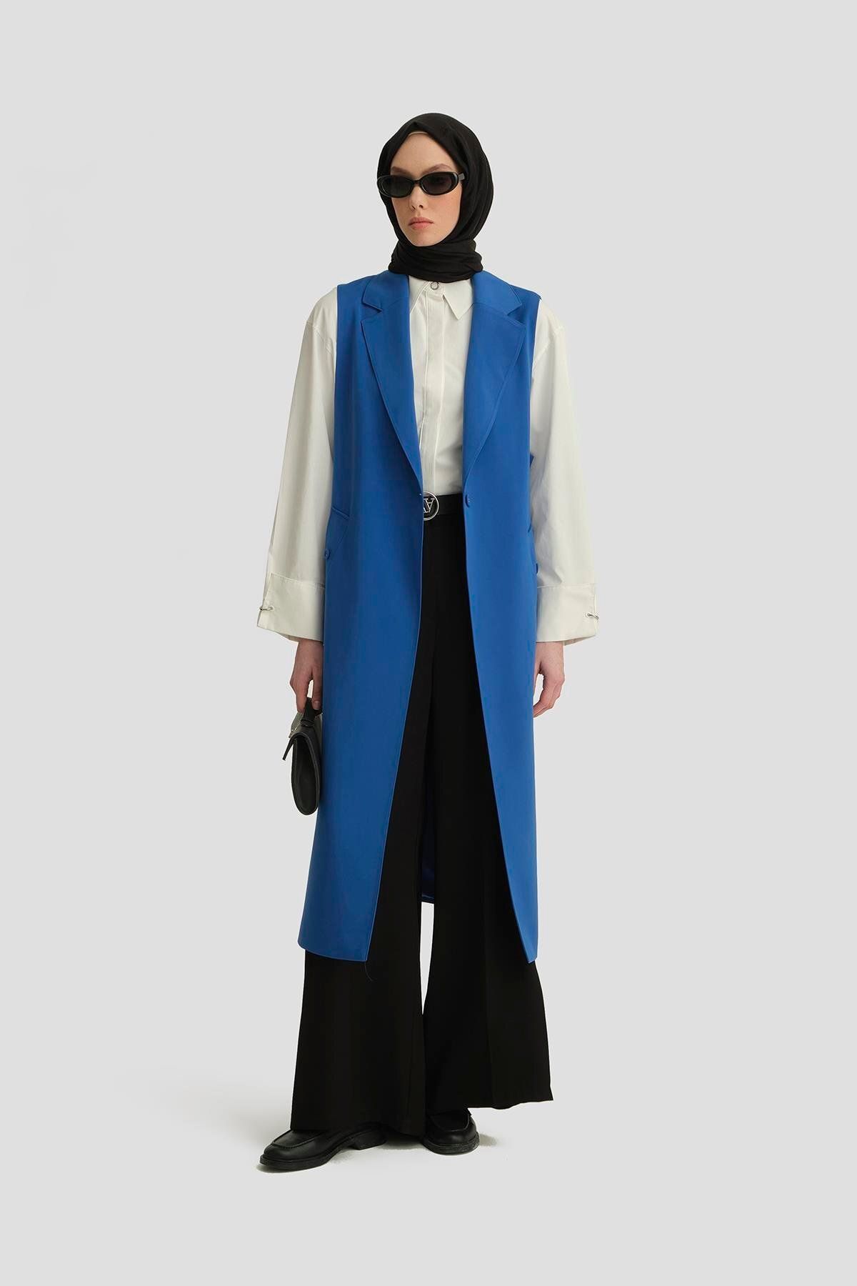 Armine-Epaulette Vest 24K4201 - Cobalt 3