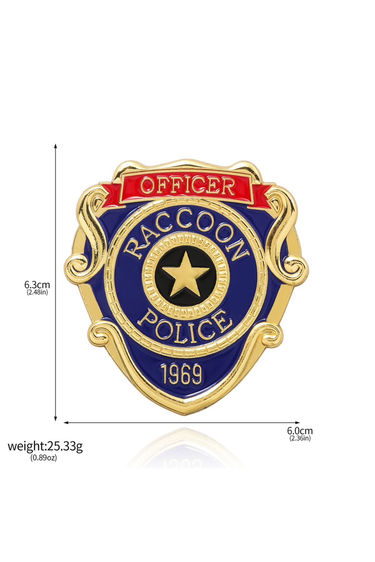 Choice-X00568 Game Movie Raccoon Police Department Resident Evil Badge Enamel Police Five Star Pin Brooch J 1