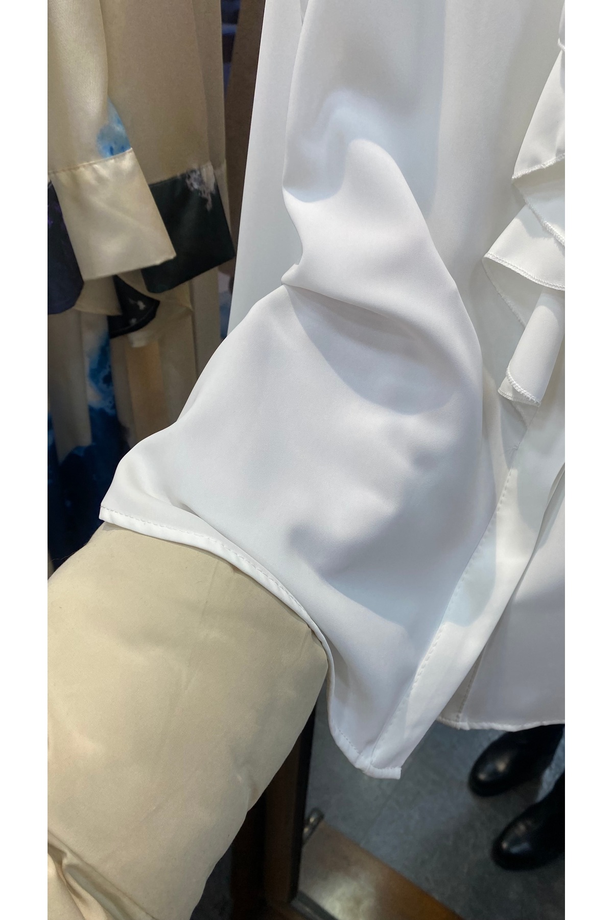 PERA MODA  Önü Fırfırlı Dökümlü Iç Göstermeyen Bluz Şık Gömlek - Görsel 5