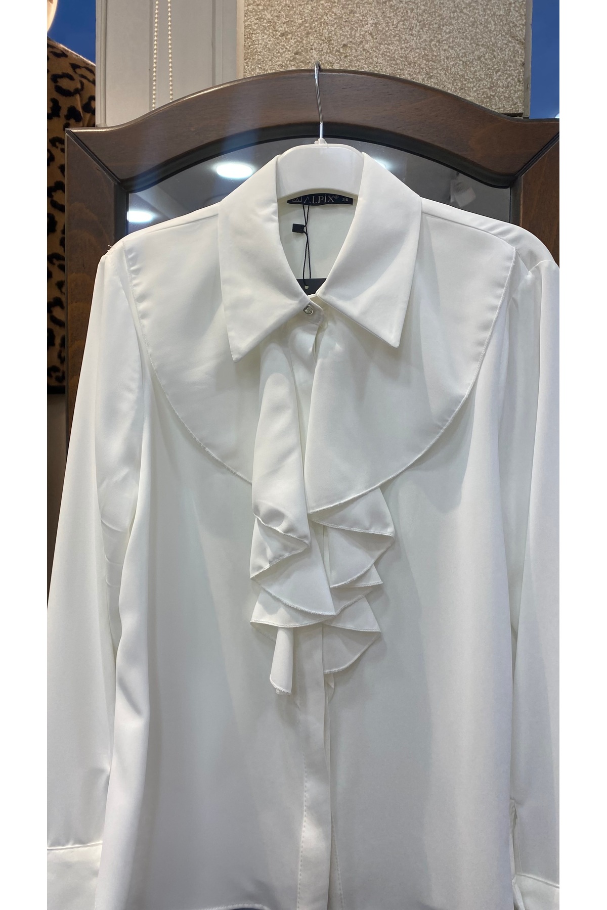 PERA MODA  Önü Fırfırlı Dökümlü Iç Göstermeyen Bluz Şık Gömlek - Görsel 4