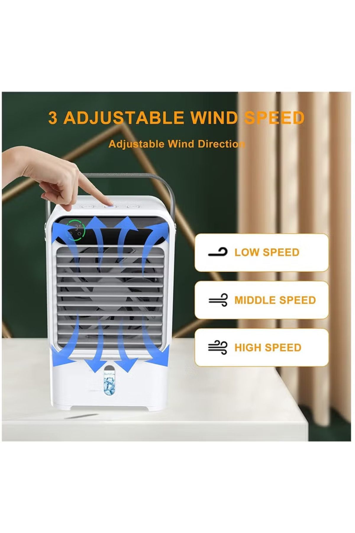 COOYA-4 in 1 Portable Air Cooler,with 3 Wind Speeds,with LED Light/Humidifier/Timing Function,for Home 2