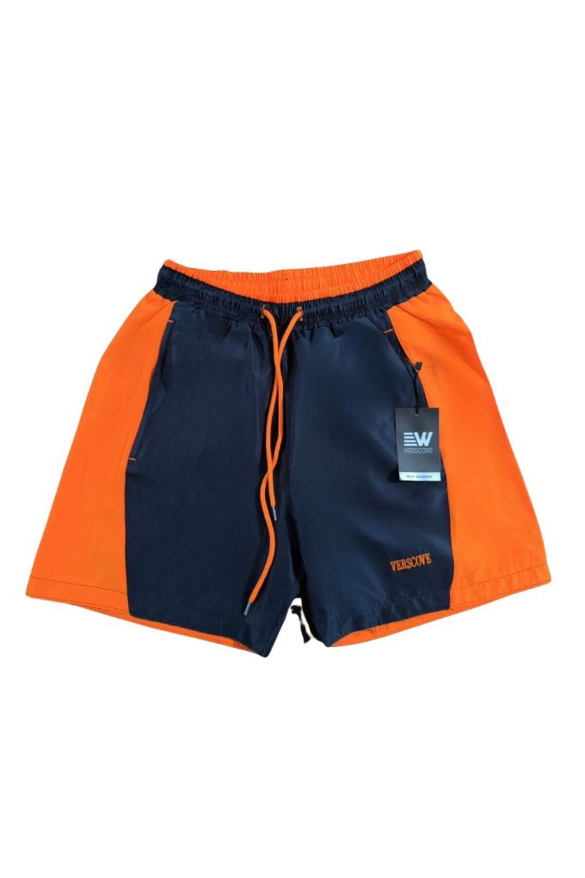 VERSCOVE-Swim Shorts Plus Size Micro Fabric Side Stripe Zipper Pockets Lining Mesh Pool Shorts 4
