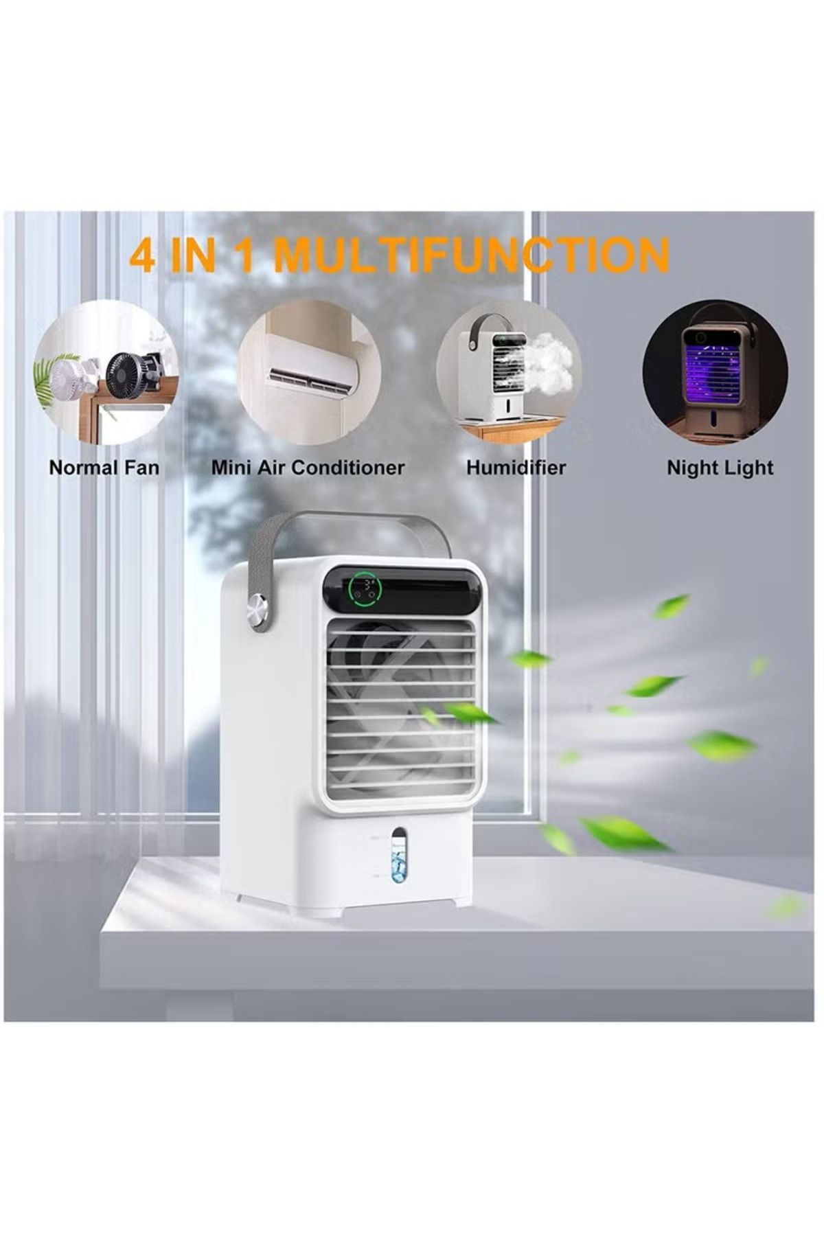 COOYA-4 in 1 Portable Air Cooler,with 3 Wind Speeds,with LED Light/Humidifier/Timing Function,for Home 5