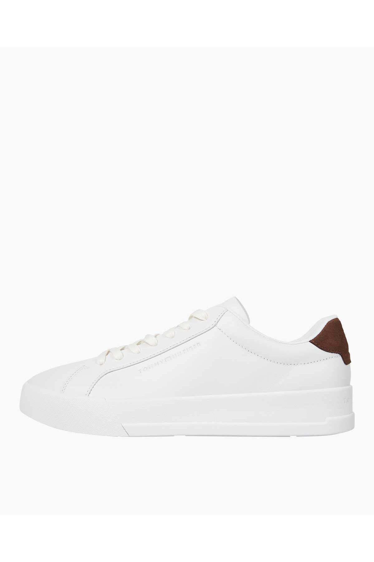 کفش کتانی سفید چرمی زیره راحت مردانه FM0FM05322-YBL Tommy Hilfiger