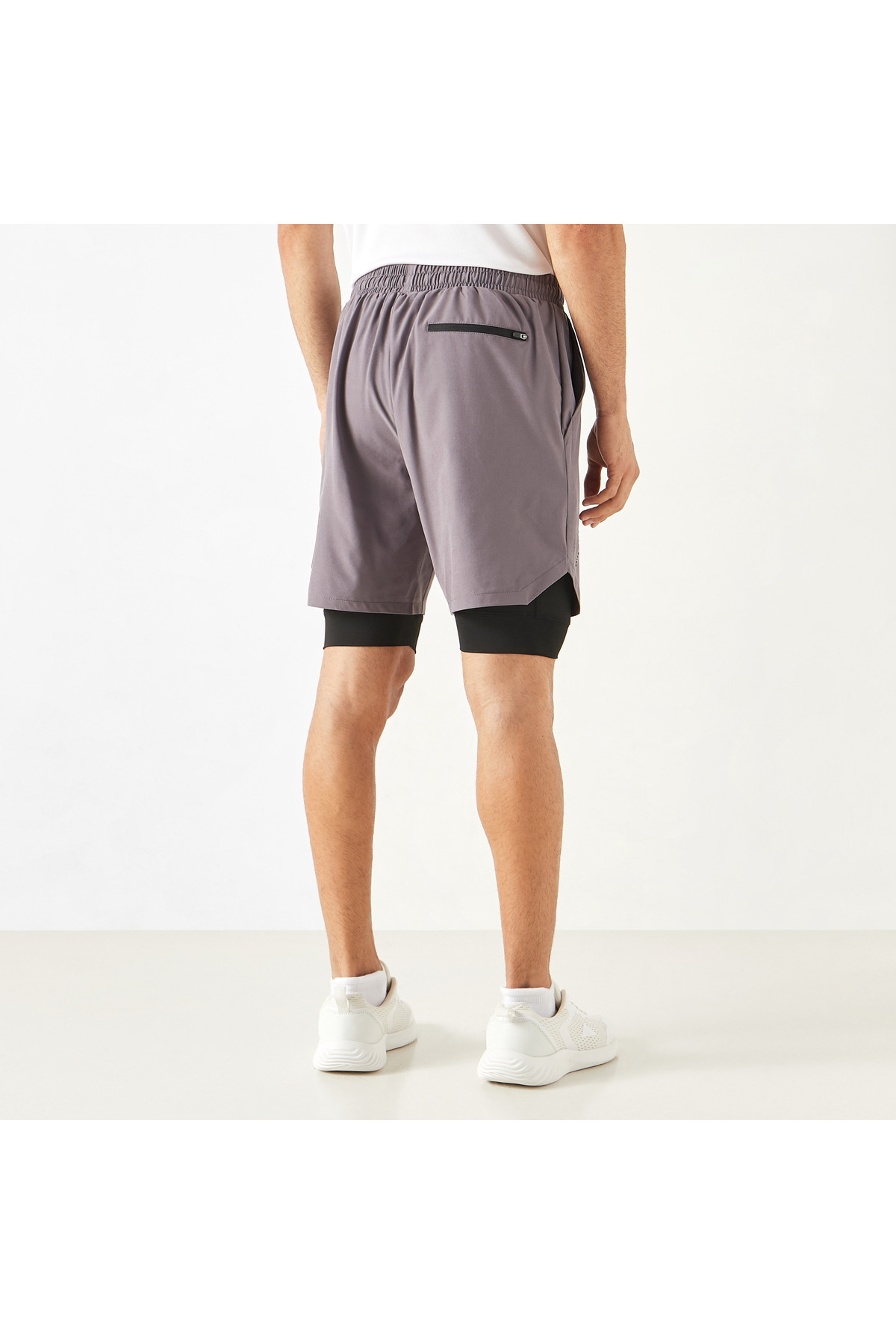 Adot-Solid Hybrid Shorts With Drawstring Closure And Pockets 3