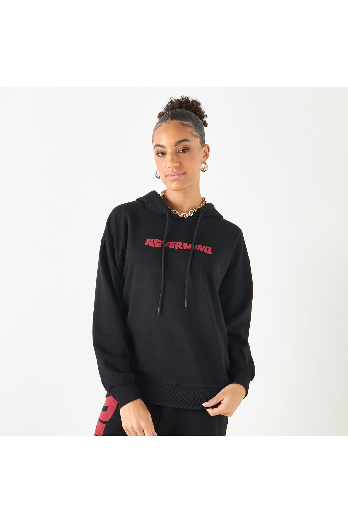 SP Characters-Nirvana Print Hooded Sweatshirt With Long Sleeves 3