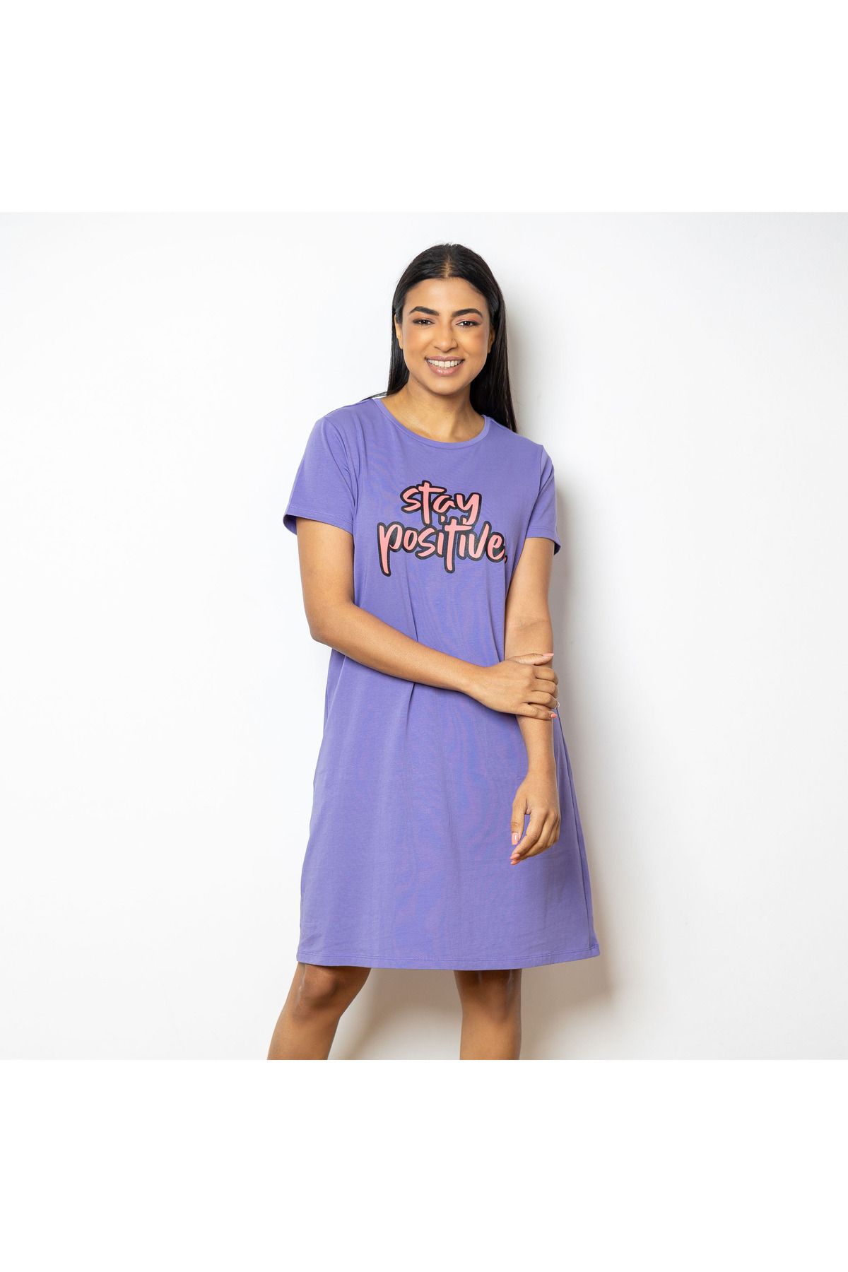 Aadaraya-Graphic Print Round Neck Sleepshirt 1