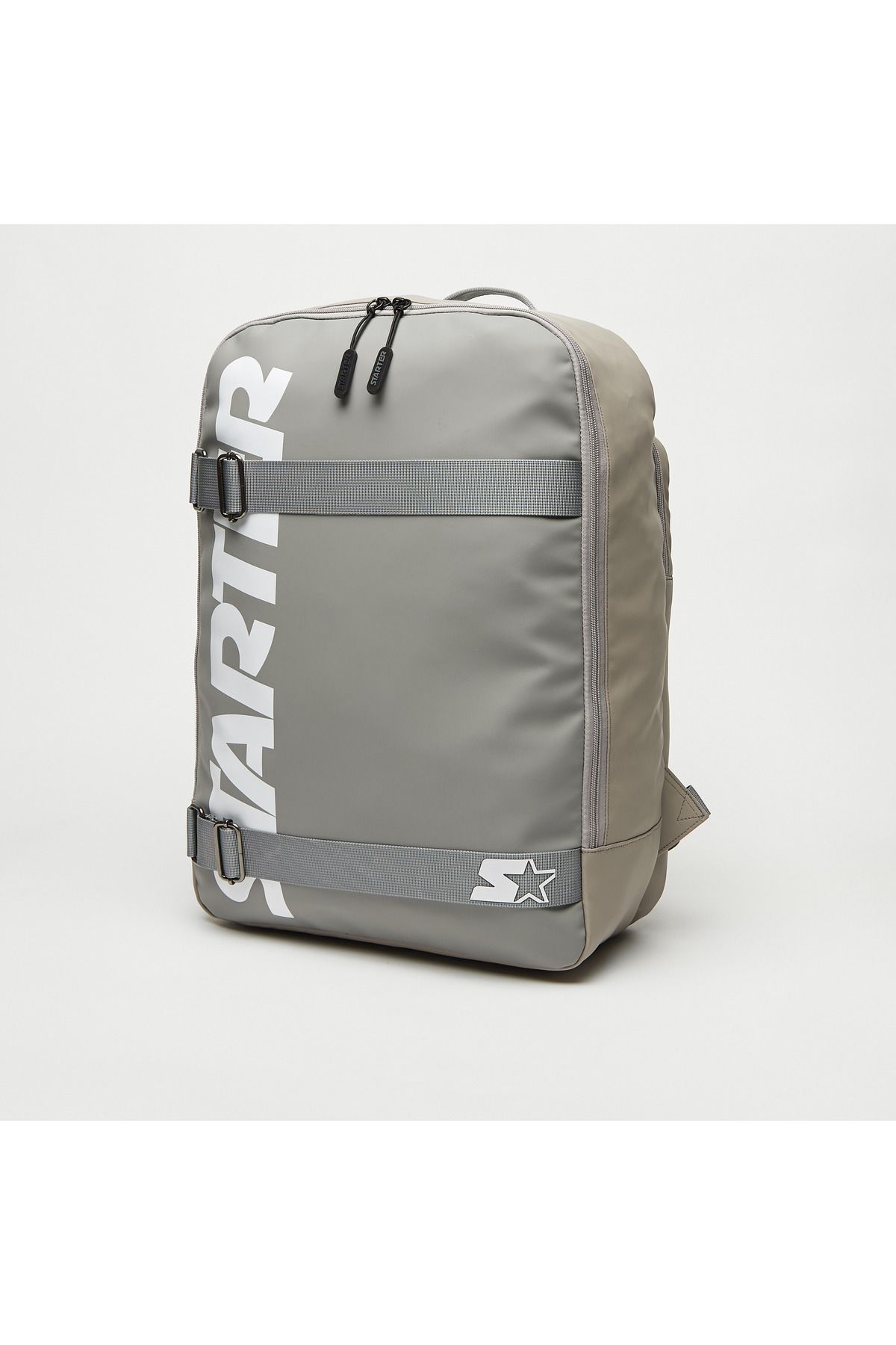 Starter-Logo Print Backpack With Adjustable Straps And Zip Closure 3