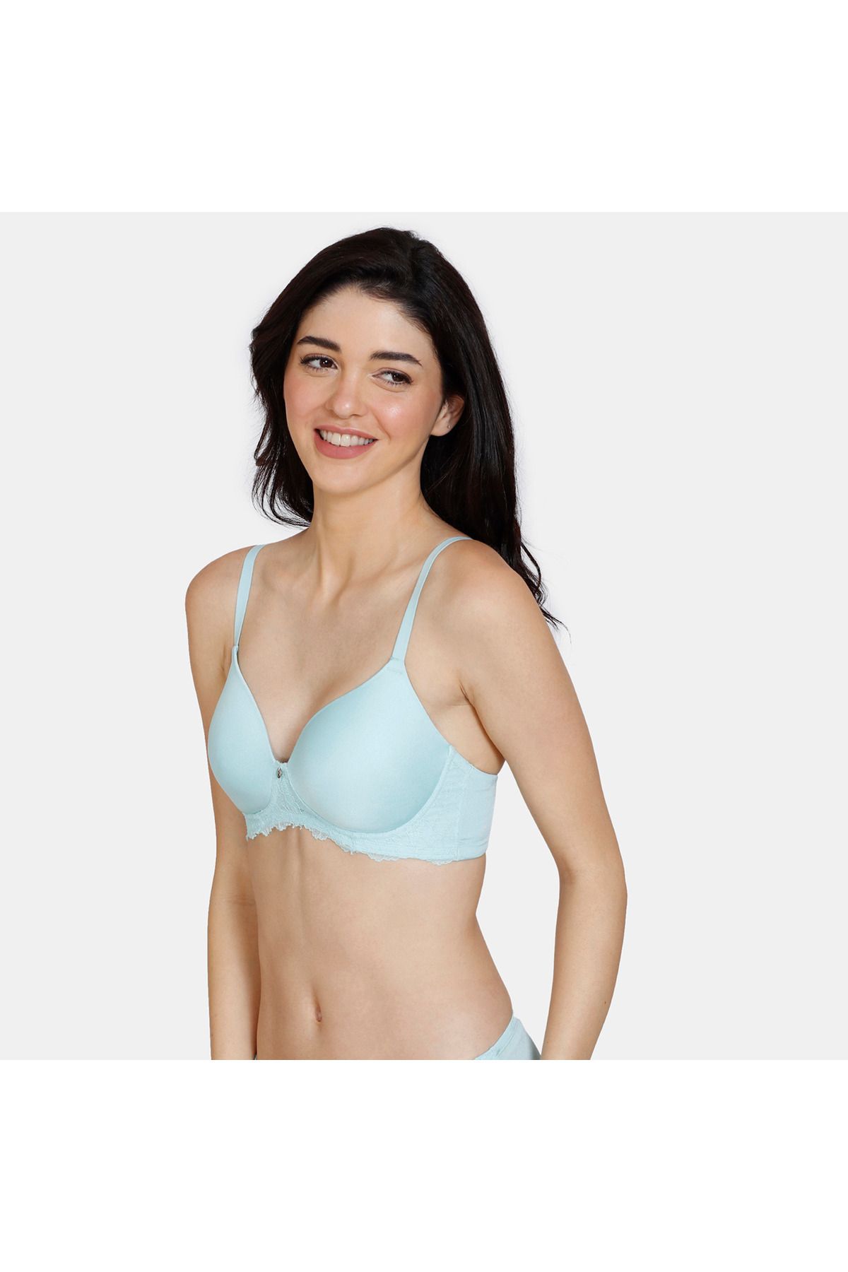 Zivame-Solid Padded Non-wired Bra With Hook And Eye Closure 3