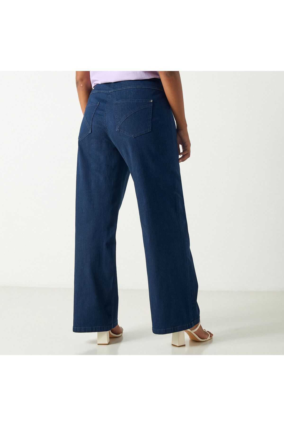 Ulla Popken-Plus Size Flared Jeans With Button Closure 3