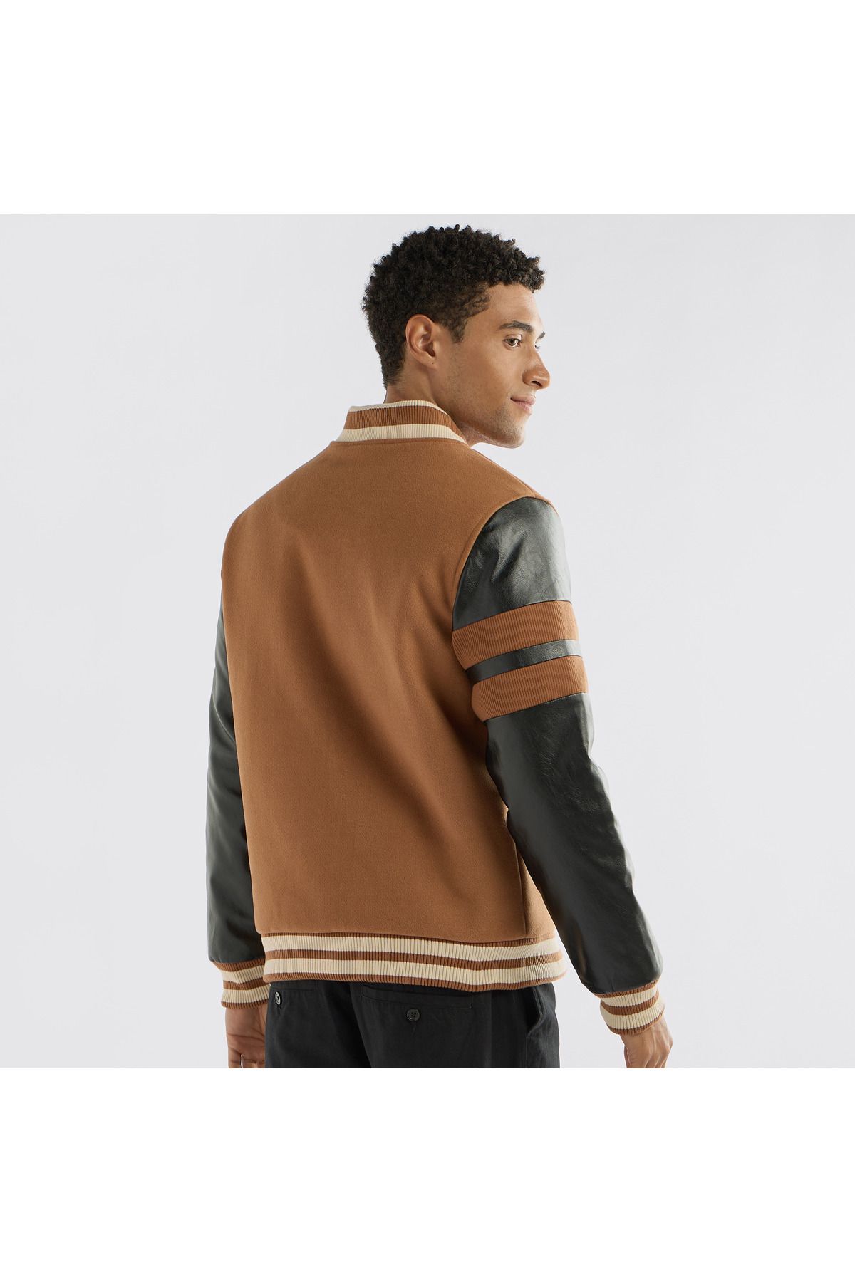 FAV-Slogan Detail Button Through Bomber Jacket With Pockets And Long Sleeves 3