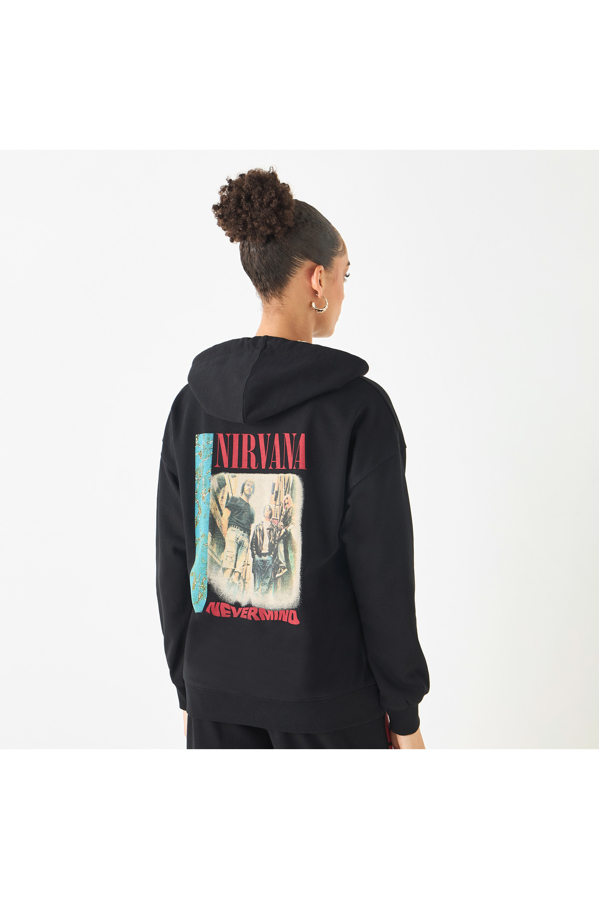 SP Characters-Nirvana Print Hooded Sweatshirt With Long Sleeves 1