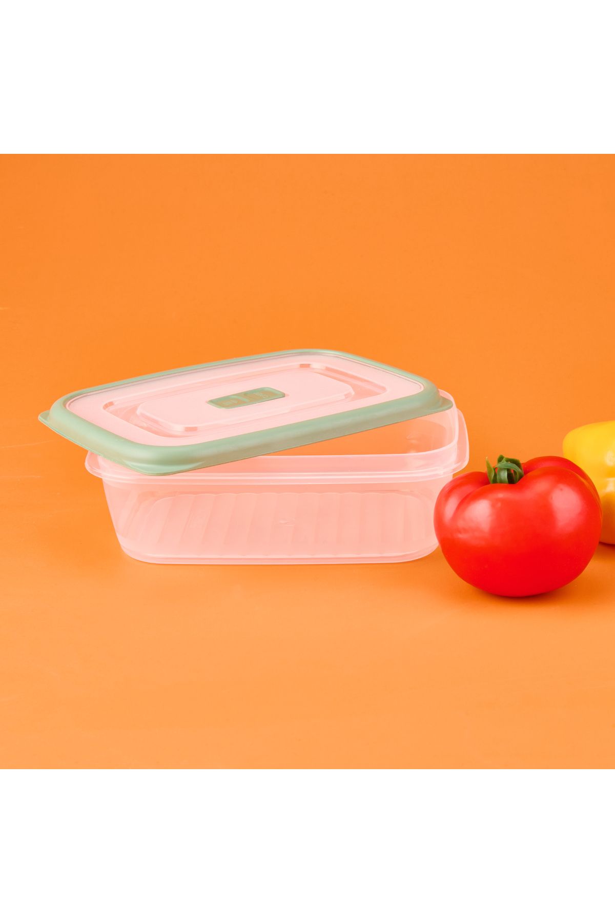 Gondol-The Transparent and Green Colored 1 Lt Plastic Storage Container Provides Durable and Practical Use. 3