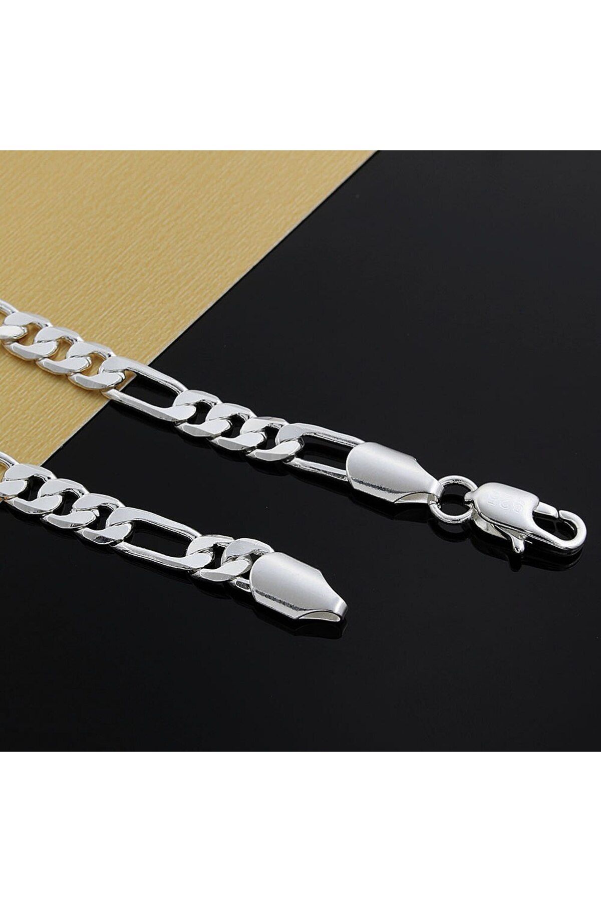 Choice-45cm 6mm Flat Chain Silver Color Solid Necklace Fashion Jewelry Women Men Wholesale High Quality Wed 6